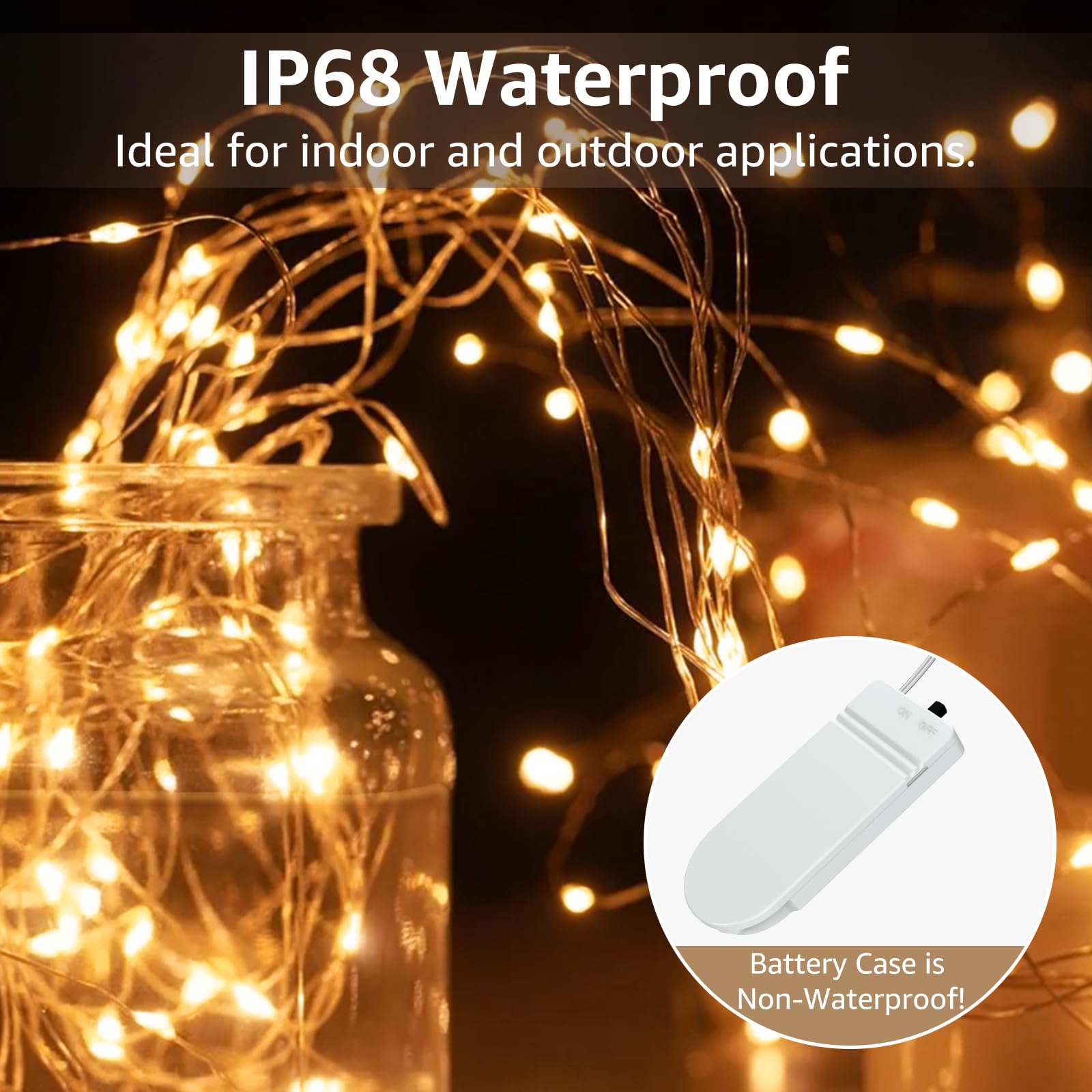 Olafus 16 Pack Fairy Lights, Battery Operated, 20 LED, 7ft Copper Wire, Warm White, IP68 Waterproof for Weddings & Parties