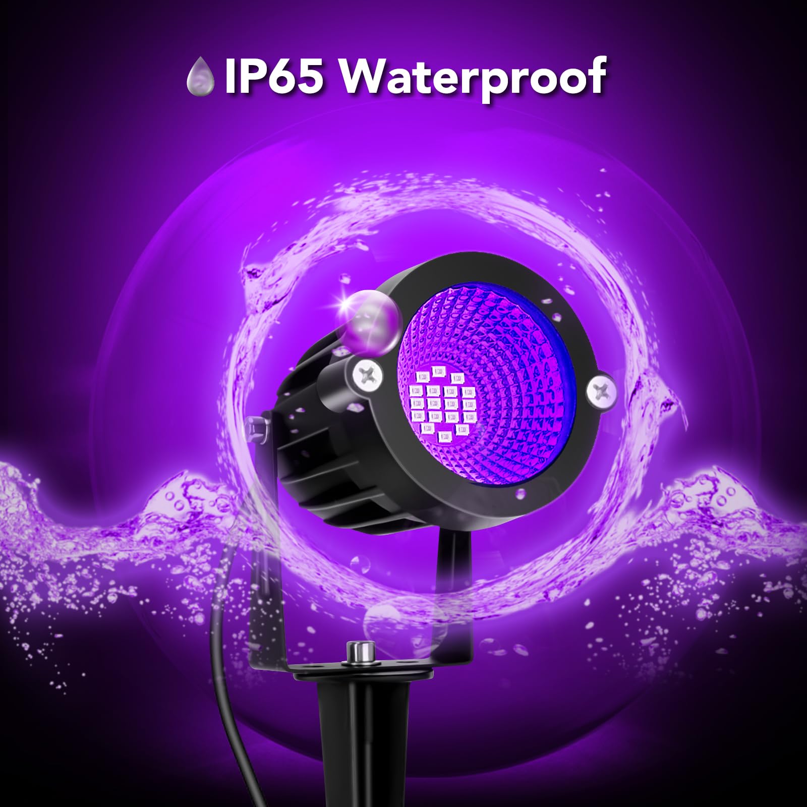 Beelinks 15W Halloween Led Black Light - Uv Spotlight For Parties & Body Paint, Ip65 Waterproof