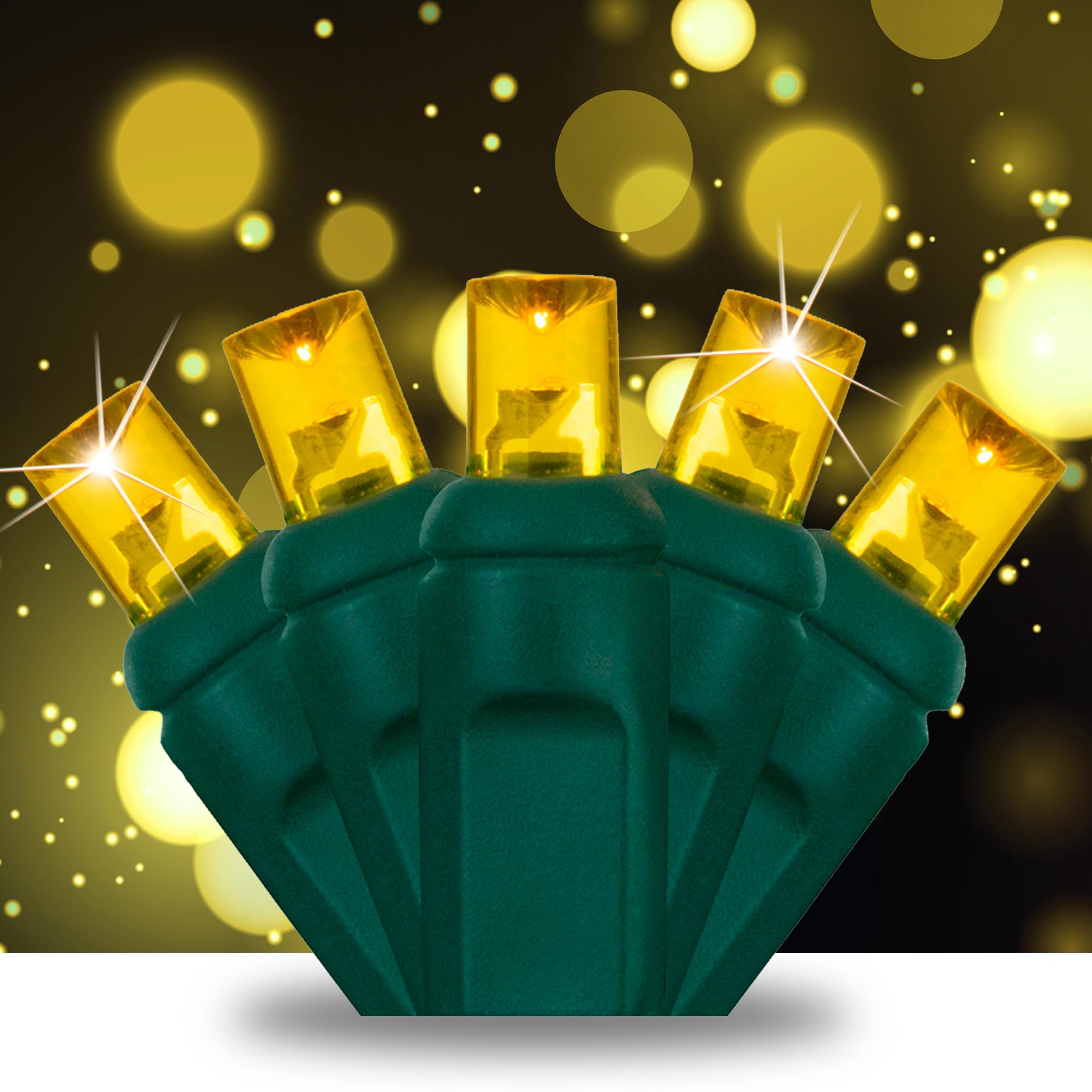 Wintergreen Lighting Soft Twinkle Christmas Lights, 50 Lights, 17 Ft, Green, Model WG1-2-50, Acrylic Material