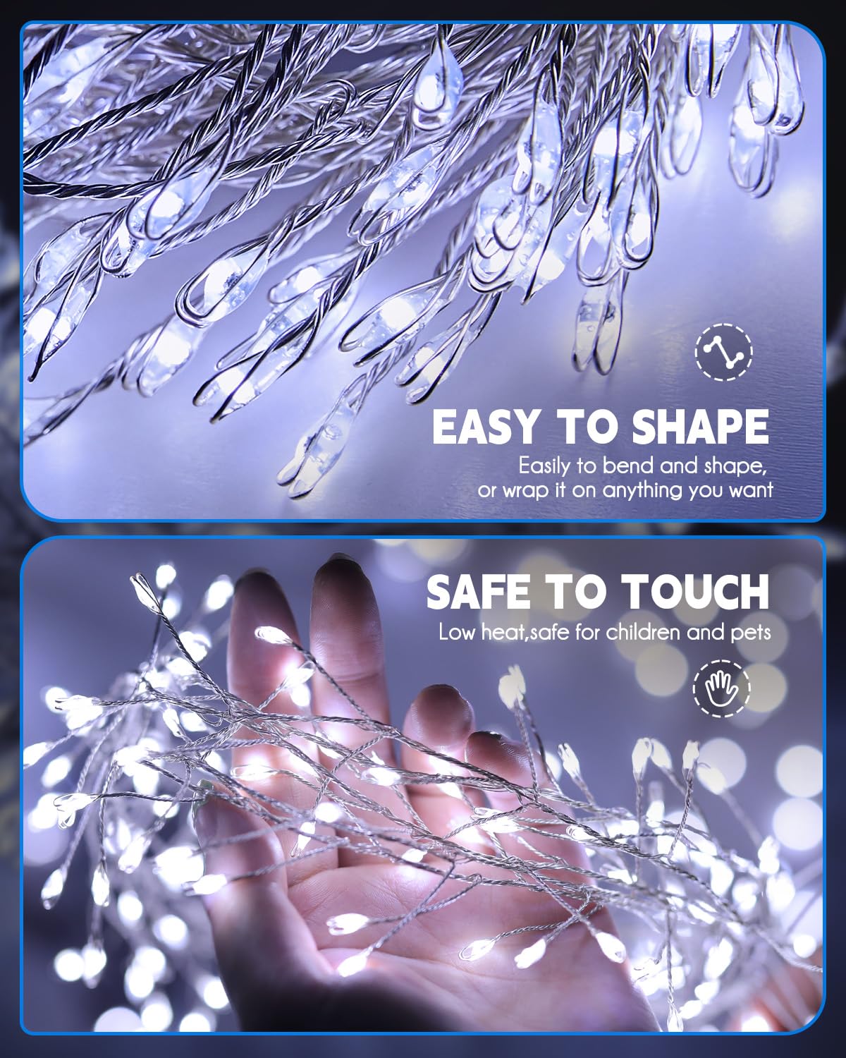 Brightown Solar String Lights For Outside, 2 Packs Total 39.2Ft 480 Led Solar Fairy Lights For Outdoor Waterproof, Firecracker T