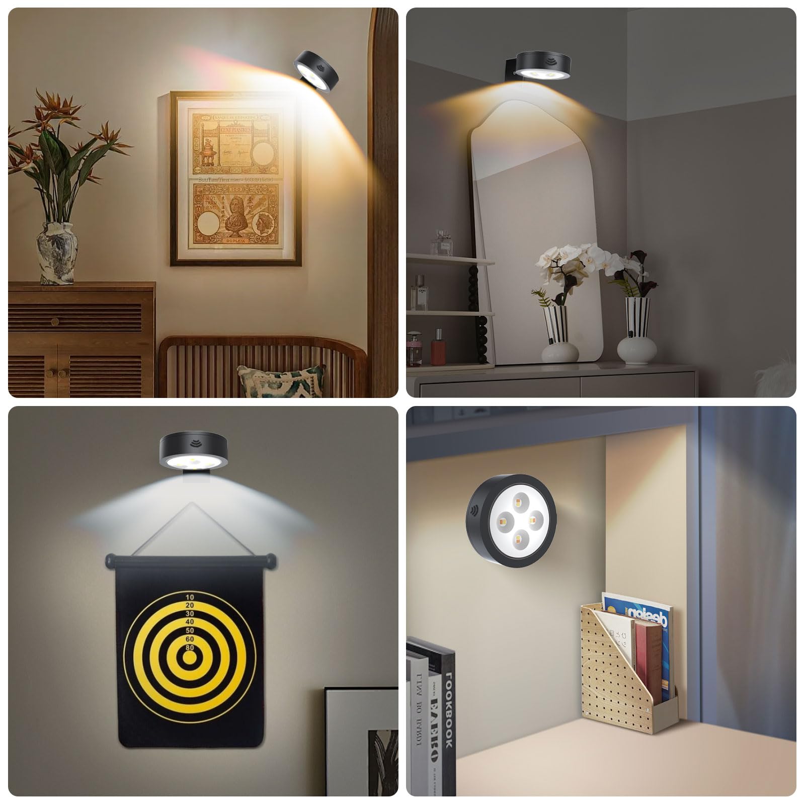 Led Picture Light Wireless Battery Operated Picture Light,Remote Control Painting Lights,Timer And Dimmable Art Light For Wall,M