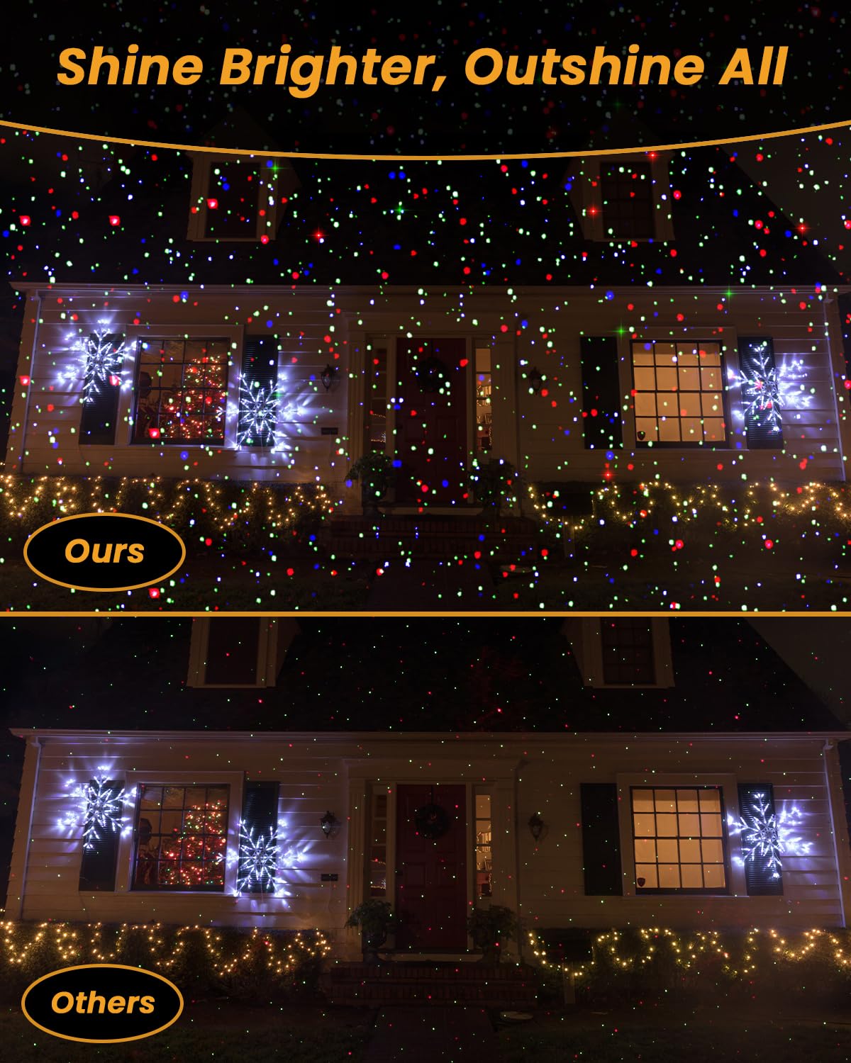 Enjoyedled Christmas Laser Lights Outdoor, Rgb (Red, Green, Blue) Christmas Light Projector, Brighter Projection Lights For Chri