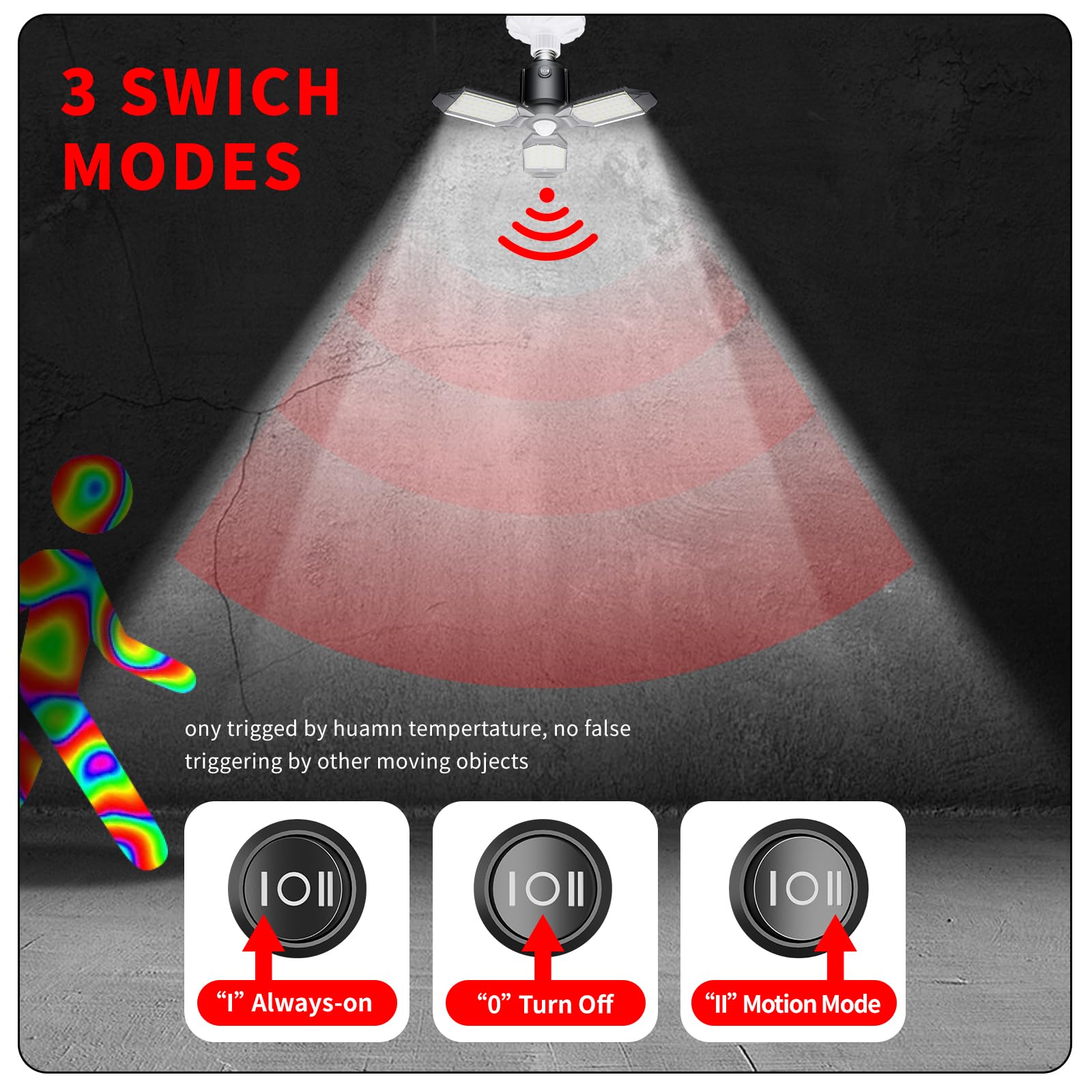 Craftersmark Motion Sensor Ceiling Light - 80W Led, Dusk To Dawn Sensor, Ultra Bright Shop Light Bulb, 2Pack For Garage, Barn, B