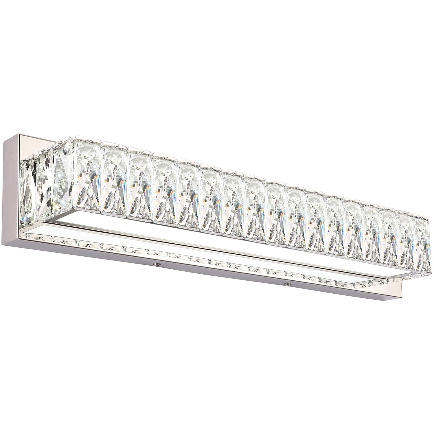 ZUZITO LED Bathroom Vanity Light - 18W Crystal Chrome, 22.8 inch, Dimmable, Model S17500-580mm-6200K