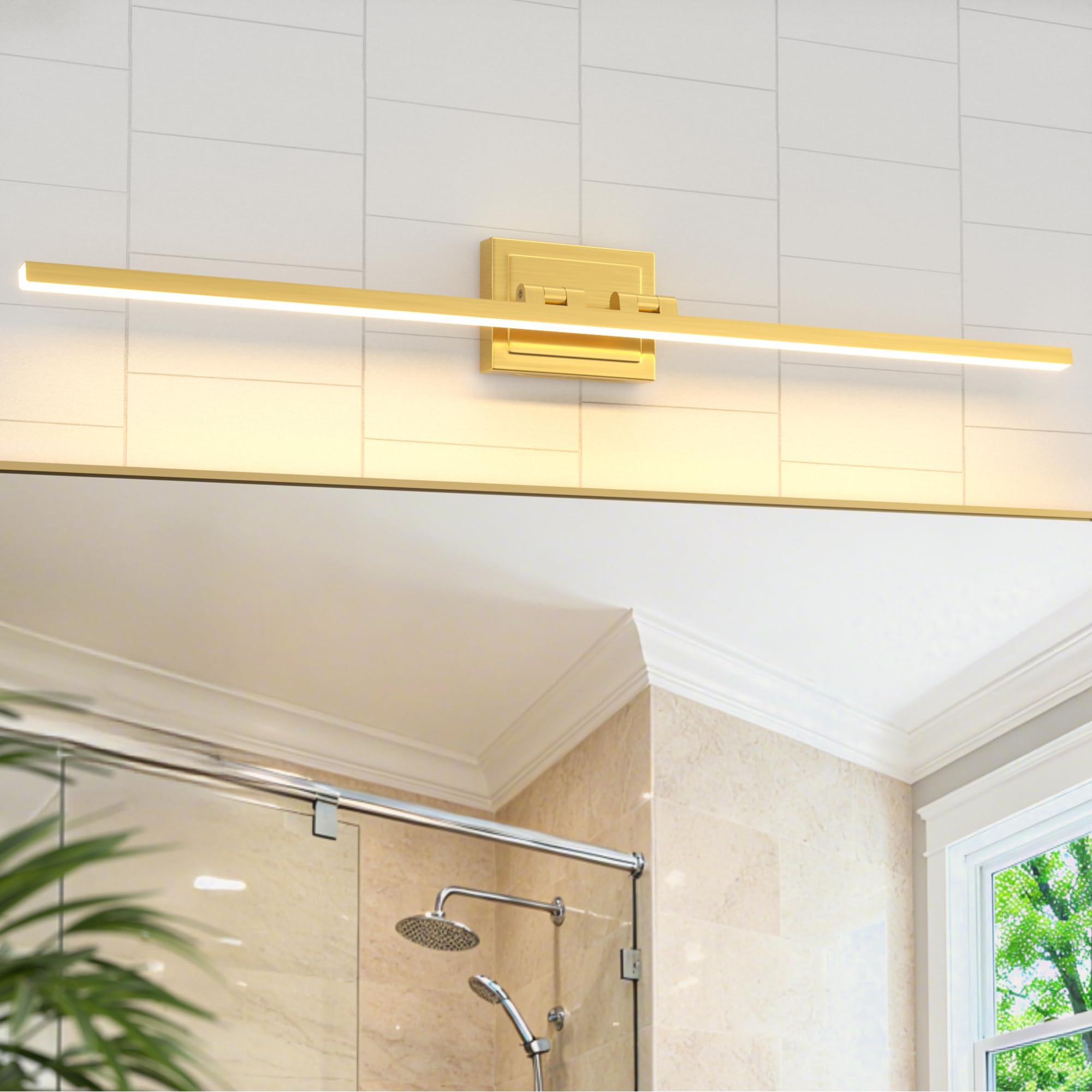 VOLISUN Bathroom Vanity Light 39.4 inch  24W Dimmable 5CCT Led Bathroom Light Fixture Over Mirror  Gold Bar Vanity Light for Bathrooms-ETL Certificated