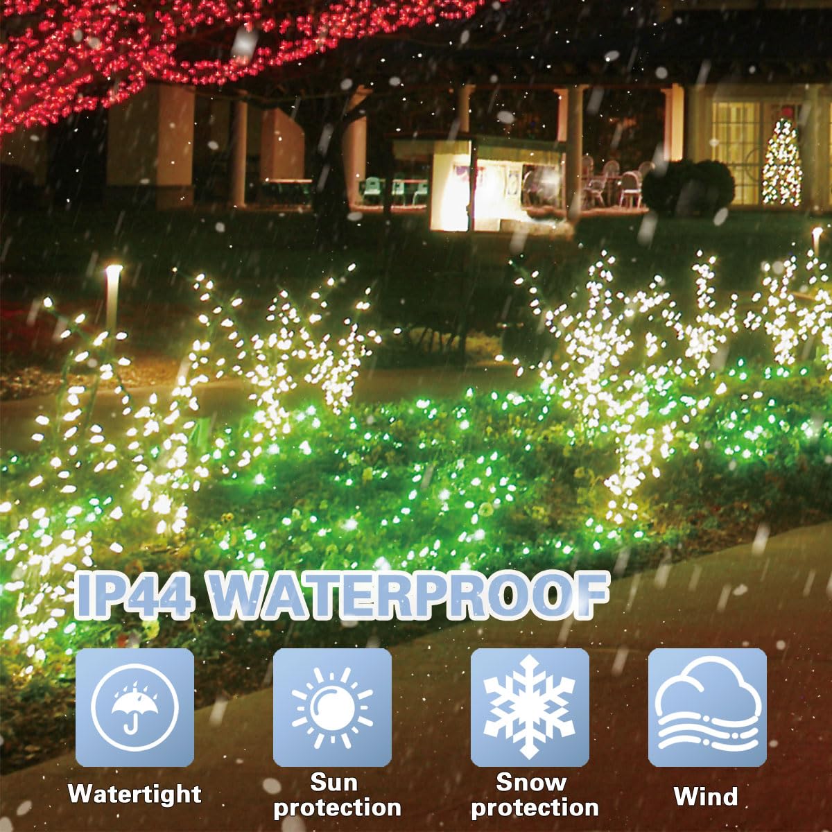 LAMPHOME 100 LED Mini String Lights, Green Copper Wire Fairy Lights with 11 Modes, Model YHLL-100F for Indoor/Outdoor Use