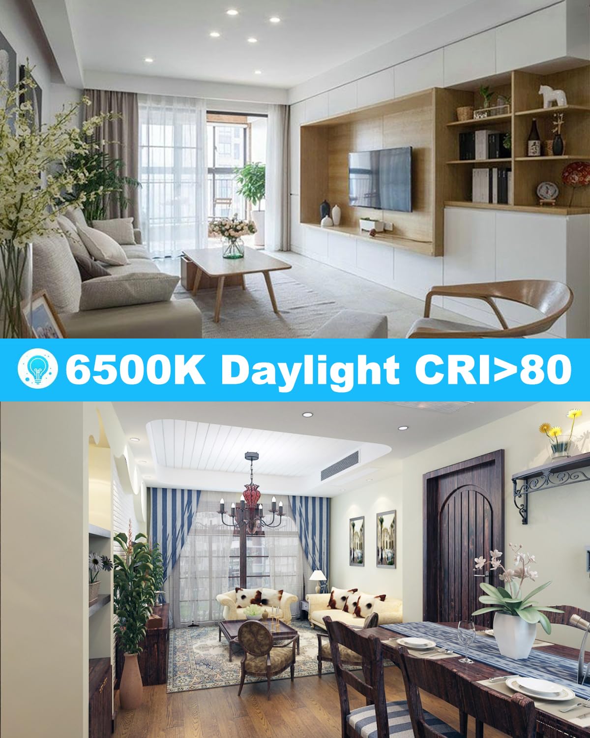 12 Pack 6 Inch Ultra-Thin Led Recessed Ceiling Light With Junction Box, Led Recessed Lighting 6 Inch 12W 110W Eqv, Led Downlights,1050Lm High Brightness Can Lights(6500K-Daylight, 6 Inch-12Pack)