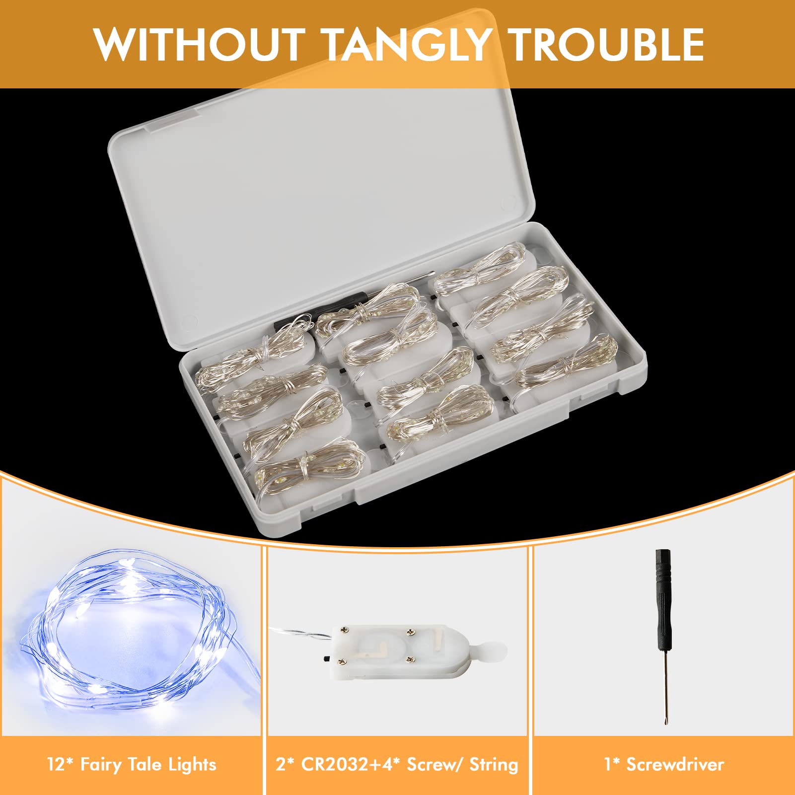 12 Pack Blue Fairy Lights Battery Operated, 7Ft 20Led Valentines Day Lights Battery Operated Waterproof Silver Wire For Diy Mason Jar Bedroom Birthday Wedding Christmas Decorations String Lights