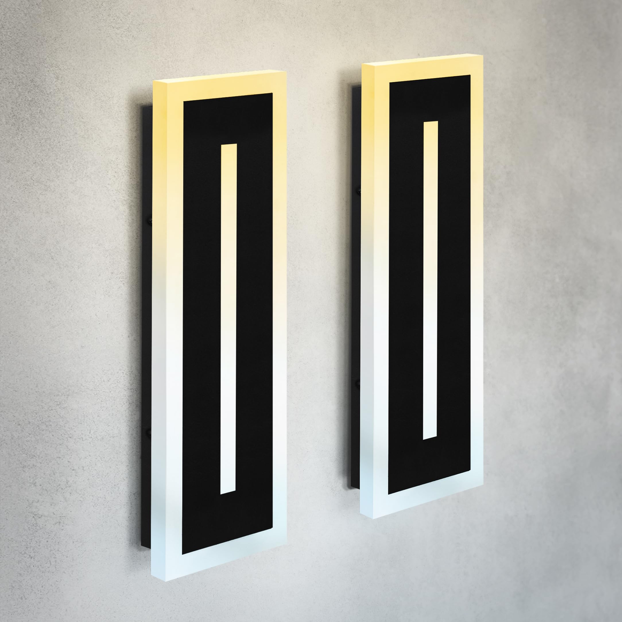 ASD LED Wall Light Fixture 18W 1180LM Dimmable 3CCT 18 Inch Black 2 Pack