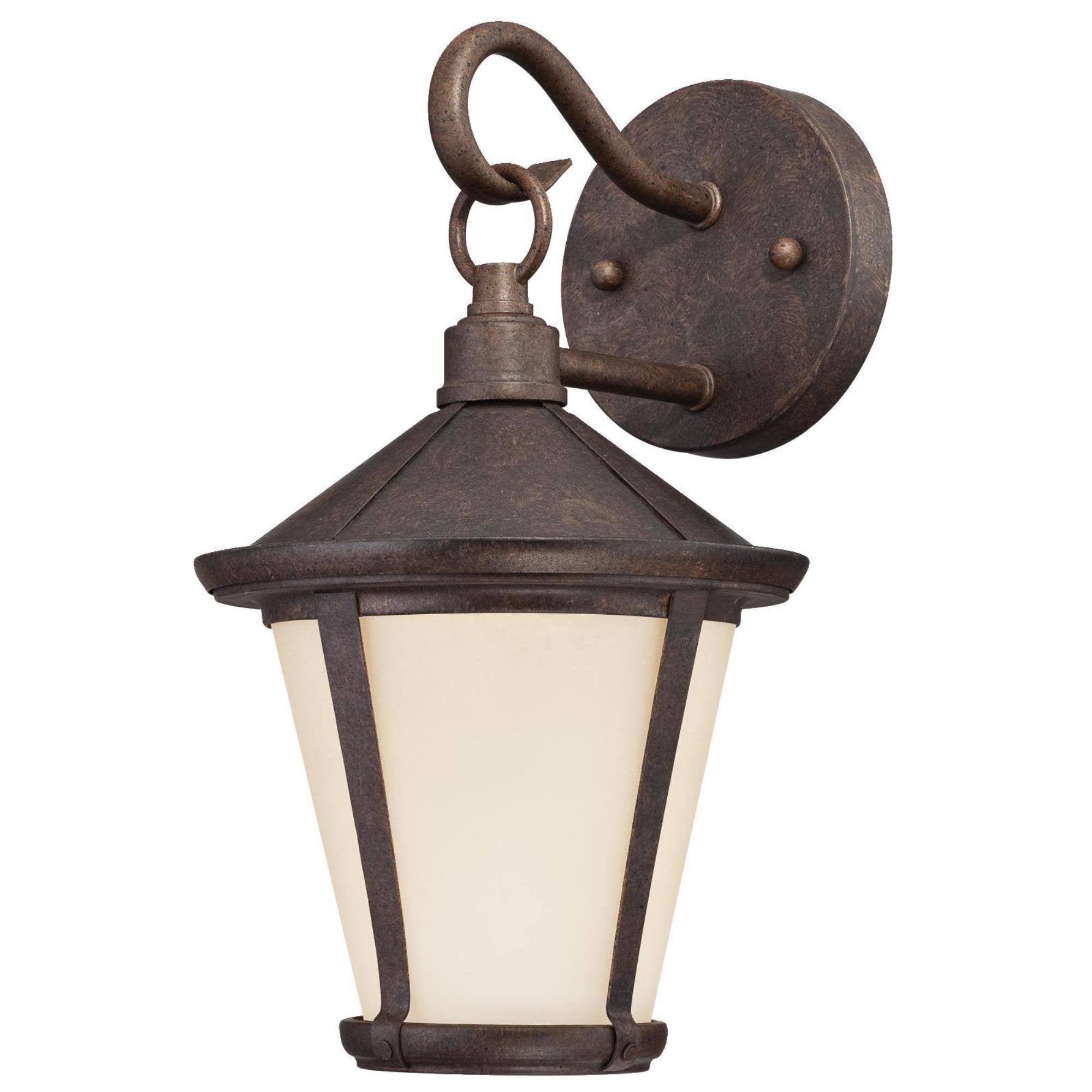 Westinghouse One-Light LED Outdoor Wall Fixture, Victorian Bronze Finish, Amber Frosted Glass, Model 6204100