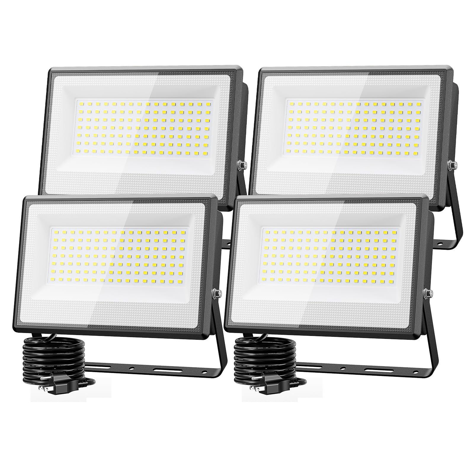 Olafus 100W Flood Lights Outdoor, 9000lm LED Work Light Plug in, 6500K Daylight White Led Flood Light Outdoor, IP66 Waterproof S