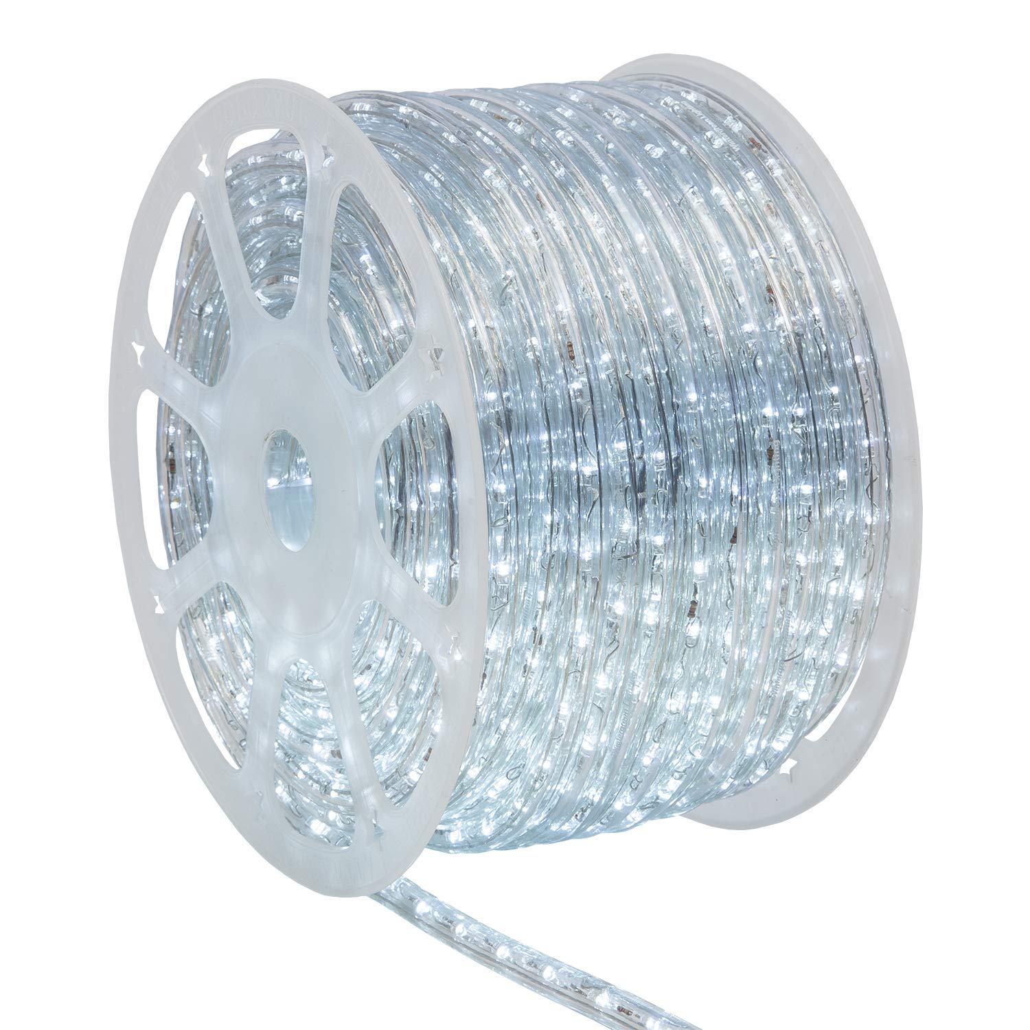 Wintergreen Lighting 150ft 1800 LED Heavy Duty Rope Light Spool, 120V ETL Indoor Rope Lights Plugin Outdoor Tube Lights ½ Inch, Accessories and Mounting Clips Included, Cool White