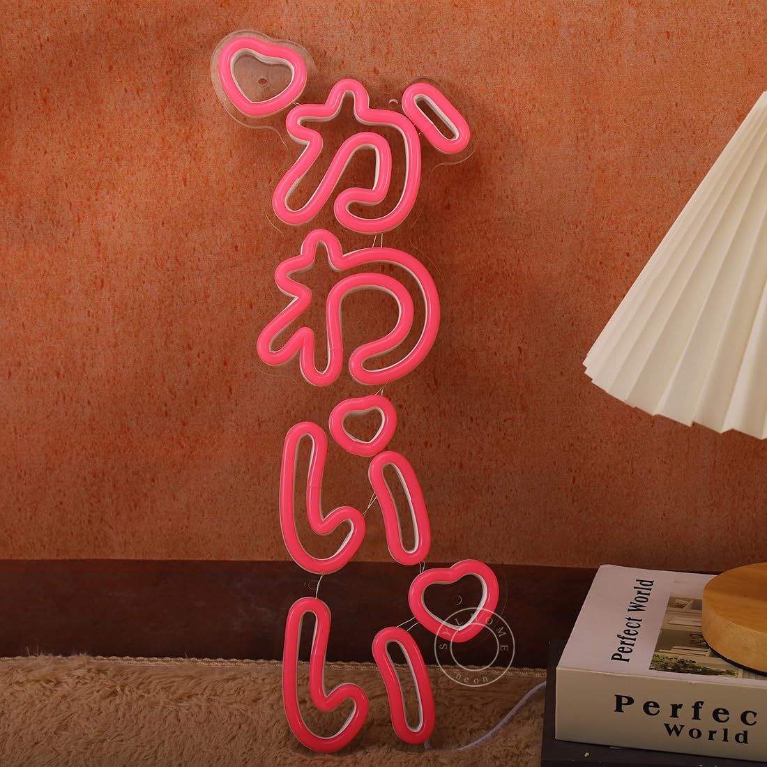 SYLHOME LED Neon Light Sign Vertical Cute Japanese Anime Decor 15.75in x 6.14in Pink Acrylic Model NS-RC5VDSK-Kawaii-P