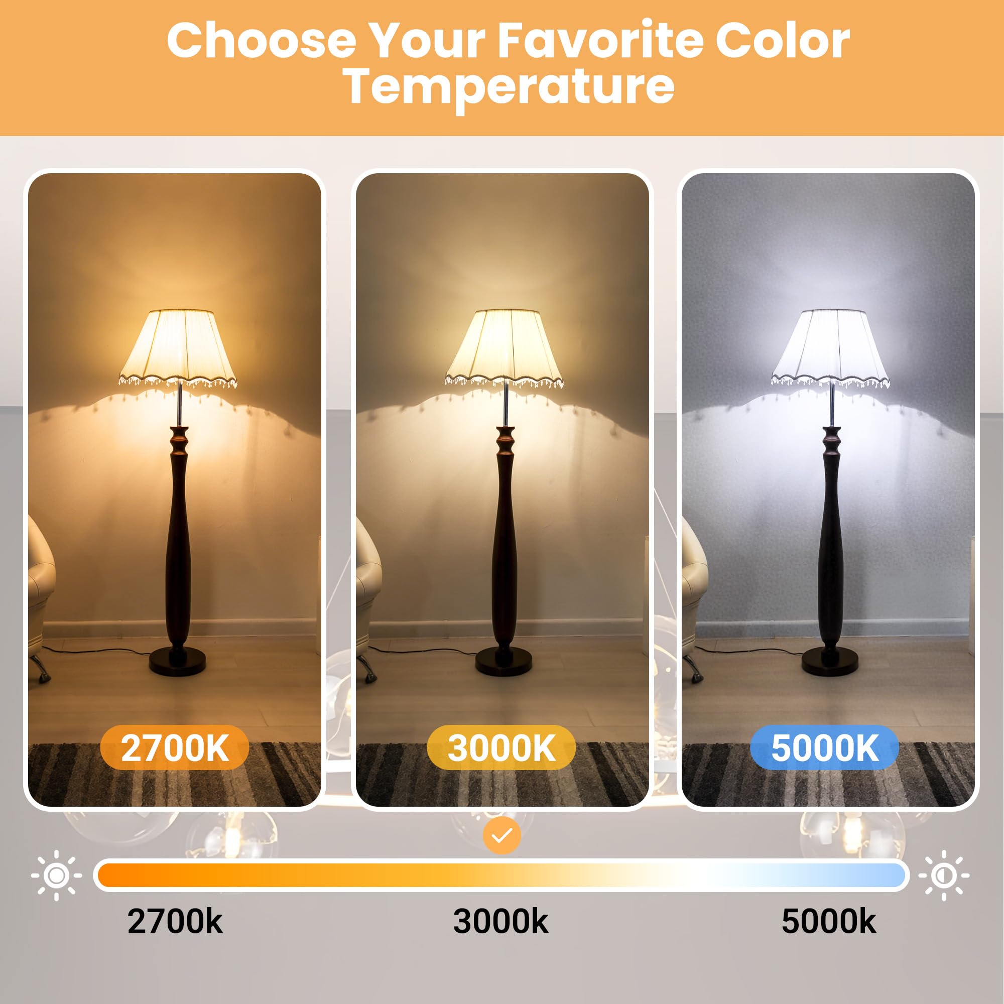 Volivo 24 Pack A19 Led Light Bulbs, 3000K, 9W(60W Equivalent), 800 Lumens, E26 Standard Base, Energy Saving Led Bulb, Non-Dimmab