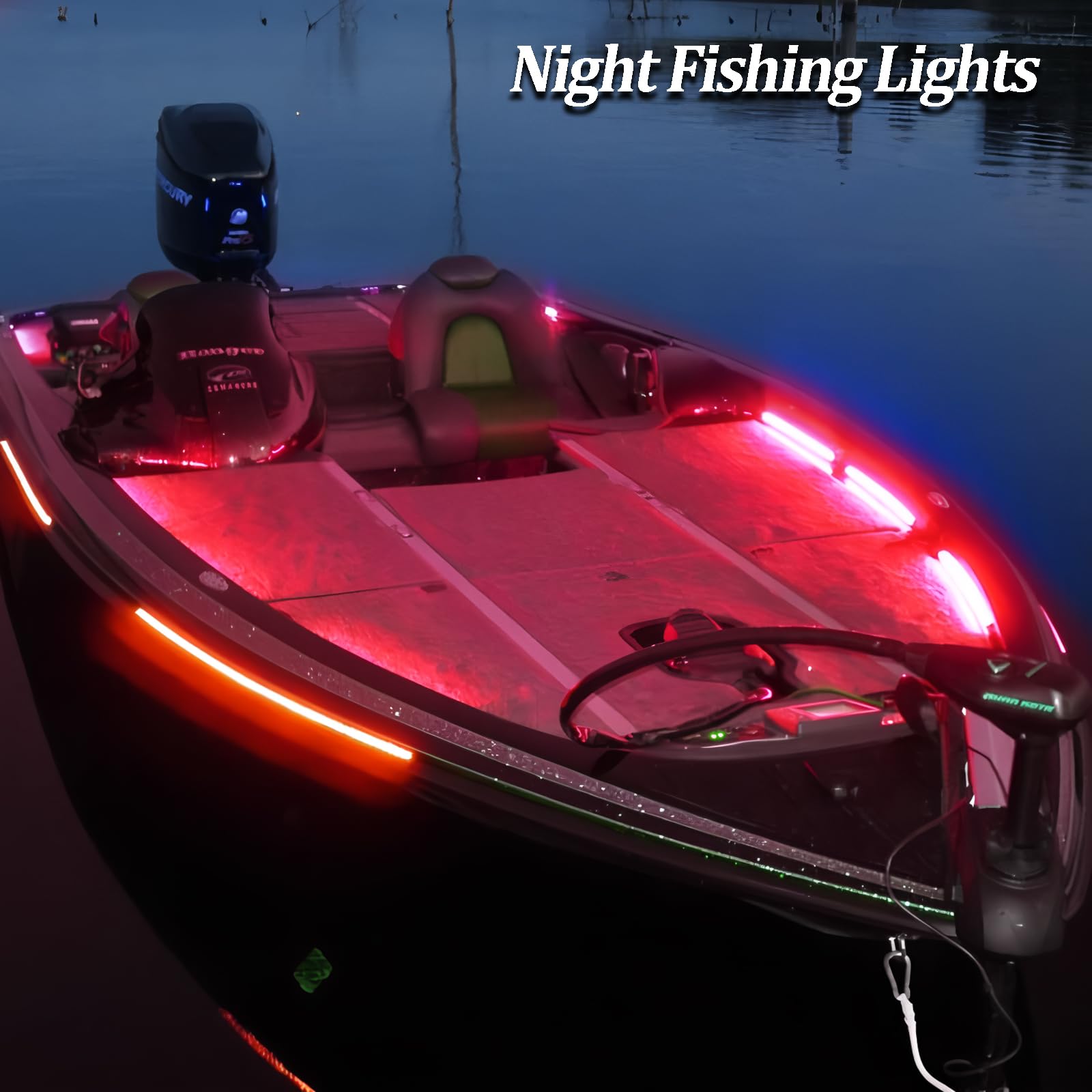 Seaperk Boat LED Navigation Light, IP67 Waterproof, 2Pcs Red, Model Sea-Deck-R-2, Adhesive or Screws Install