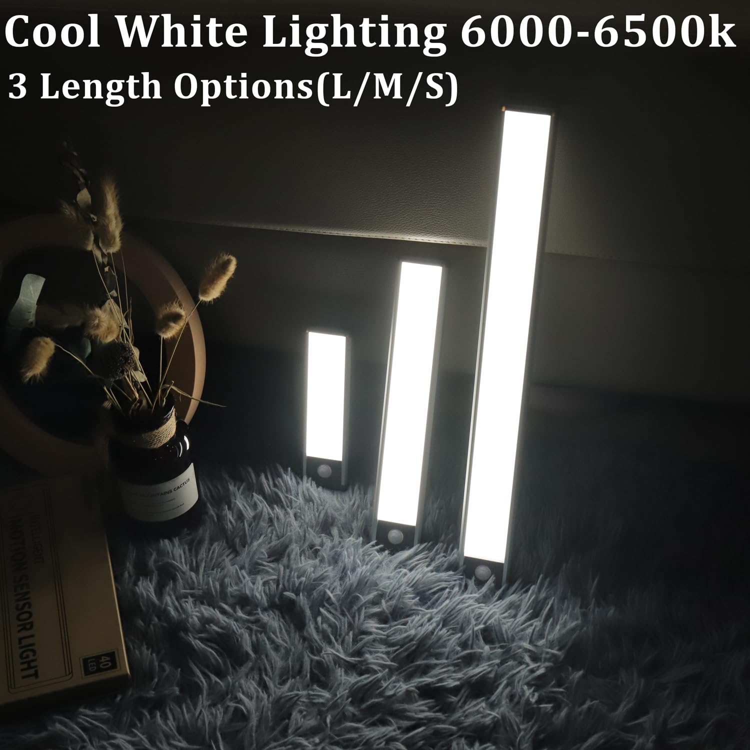 Rechargeable 2 Pack Bright 40Led Motion Sensor Activated Night Light For Closet, Kitchen Counter, Battery Operated Under Cabinet
