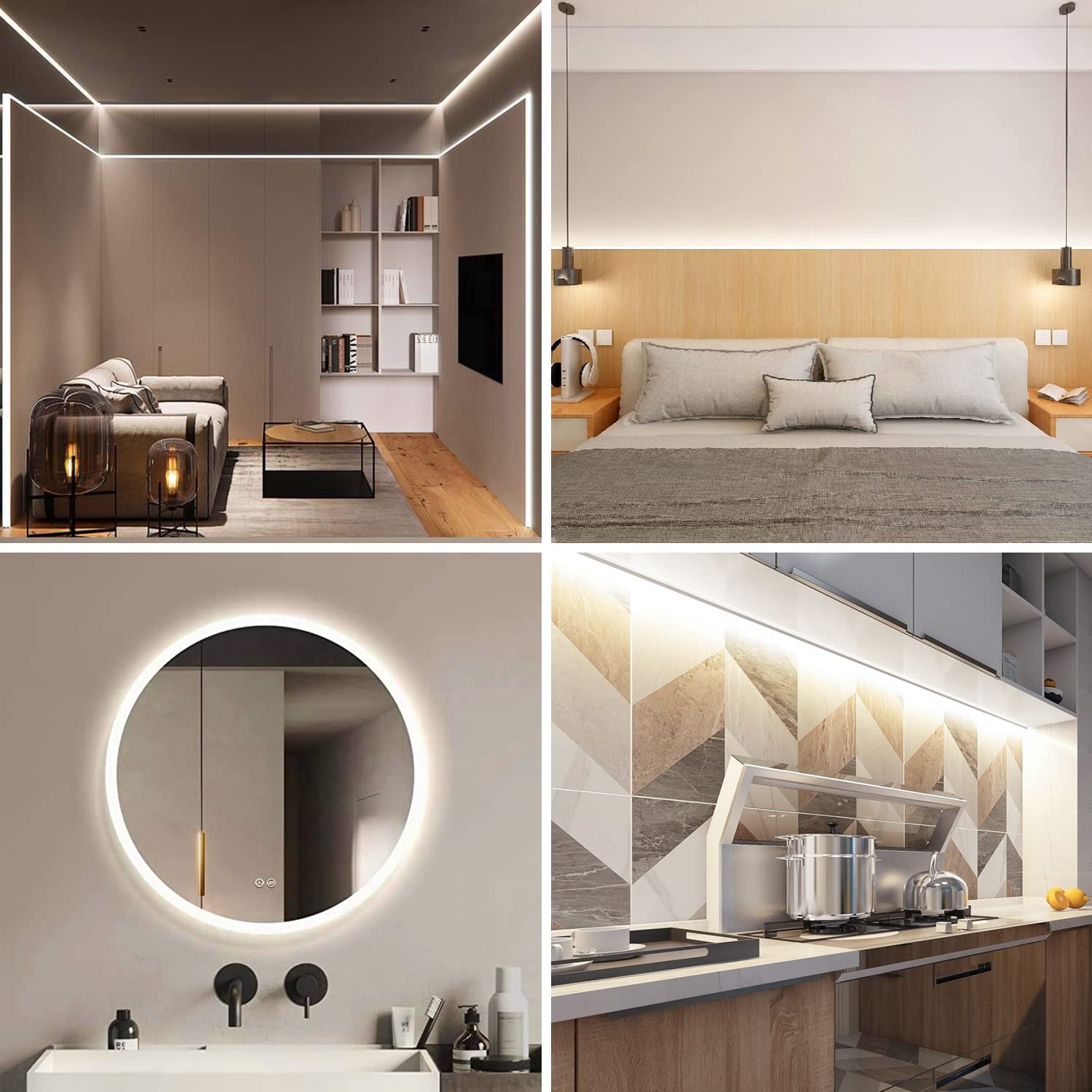 Pandery LED Strip Lights 32.8FT, Dimmable, 24V, CRI90+, Natural White 4000K, Model P10M-384KIT-4000K