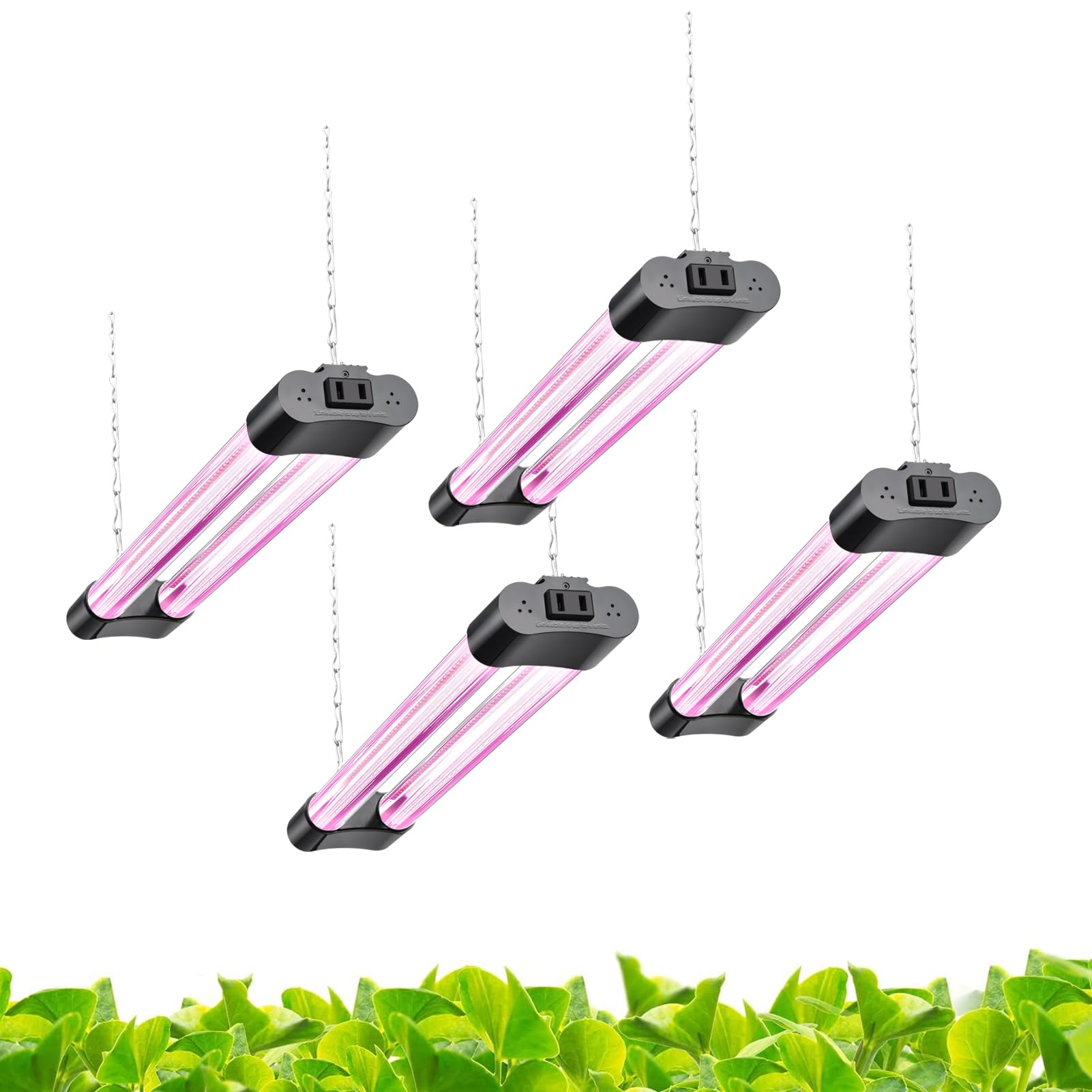 Hlite18Inch 4 Pack Led Grow Lights - Linkable Grow Lights For Indoor Plants, Full Spectrum Plant Lights Plug And Hanging Design