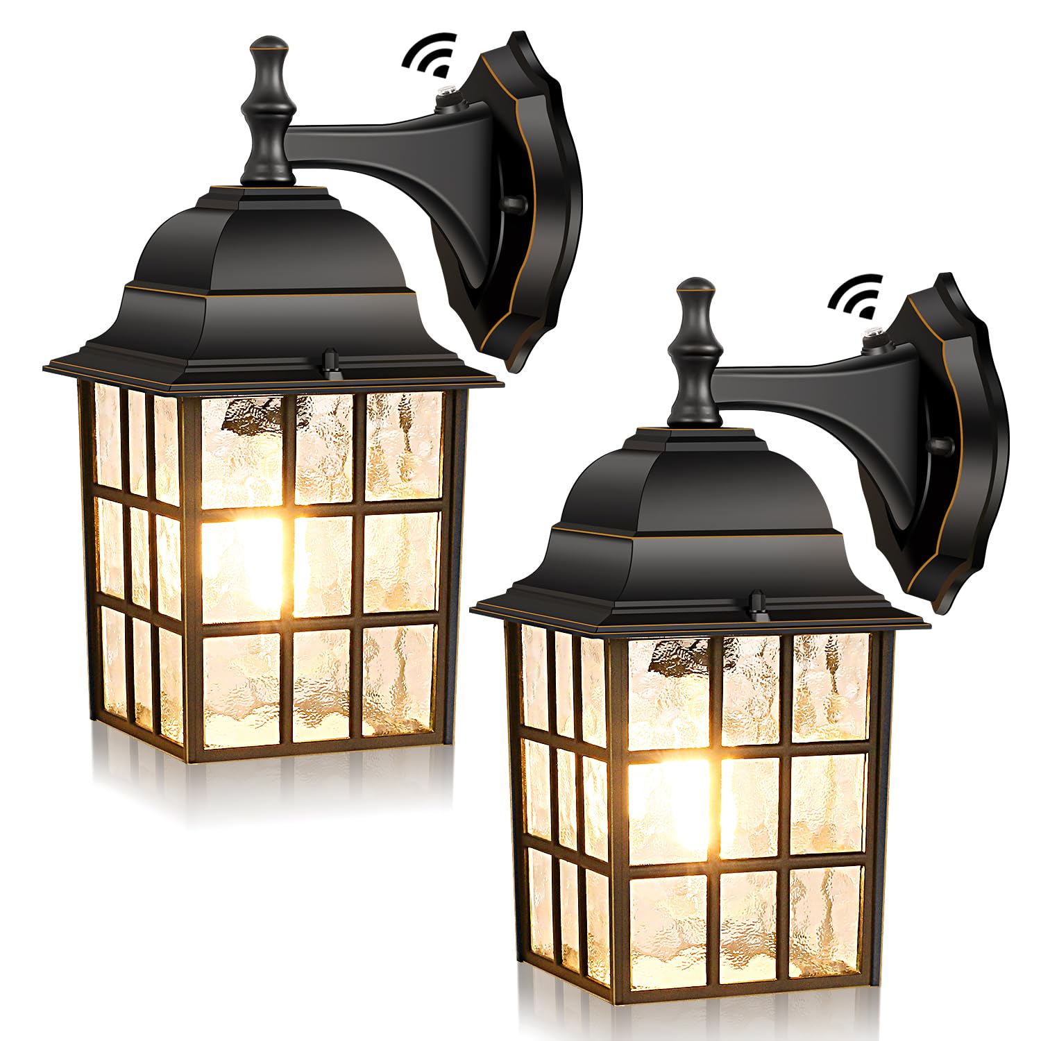Dusk to Dawn Outdoor Wall Light Fixture, Waterproof Exterior Wall Lantern Porch Light with Photocell Sensor, Modern Bronze Outsi