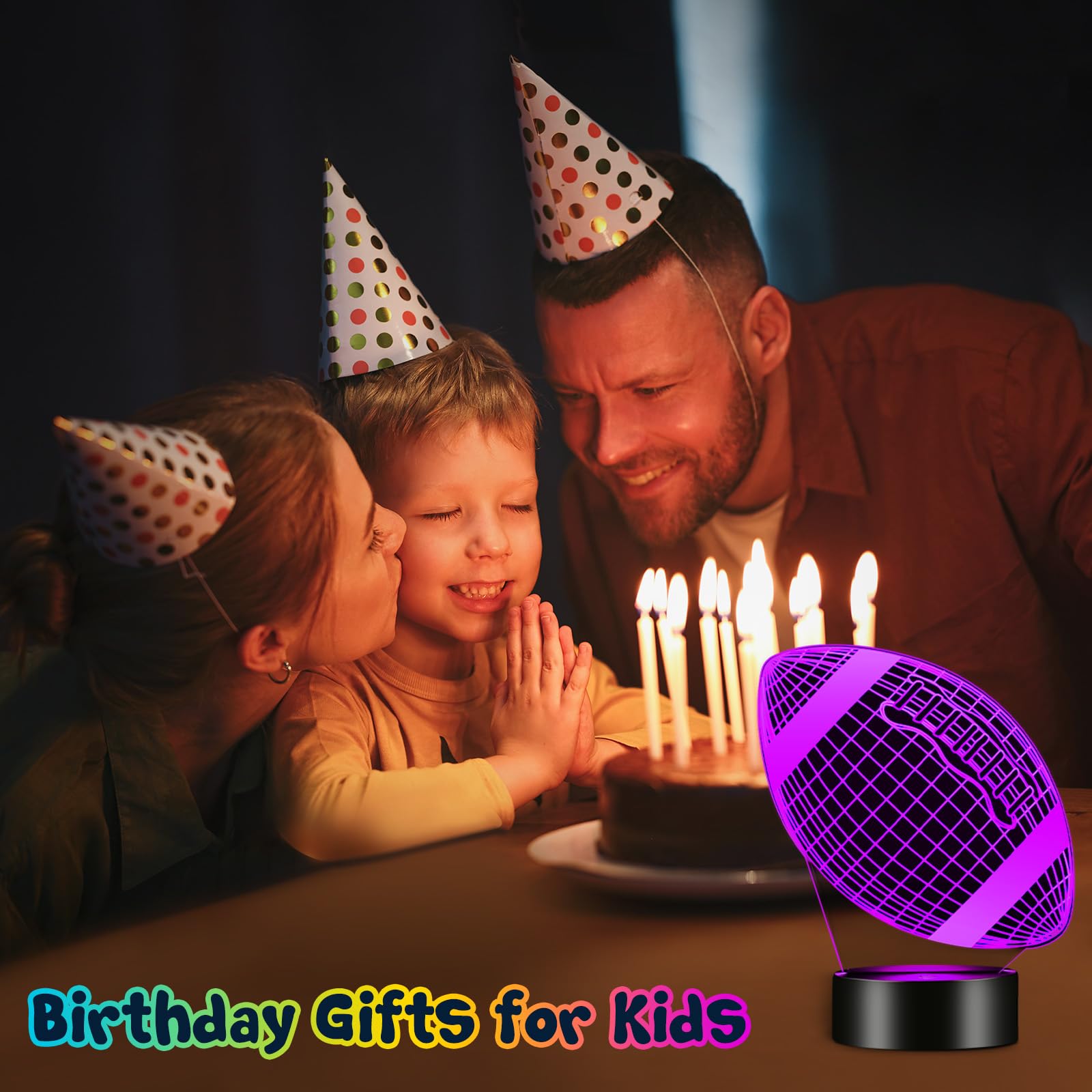 Linkax Football Gifts Stocking Stuffers For Kids Teens Boys Girls  Rugby 3D Illusion Night Light Christmas Gifts For Kids  6 7 8 9 10 11 12 13 Year Old Birthday Presents Room Decor  Toys For Ages 8-13