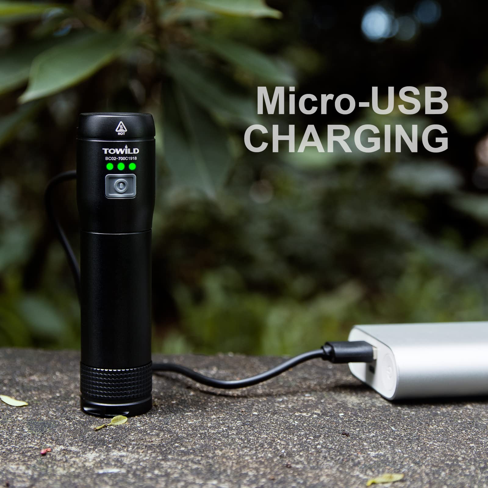 Towild Bc02-700C Flashlight 700 High Lumens,Rechargeable Led Flashlights Edc Pocket Flashlight For Camping,Outdoor And Emergency