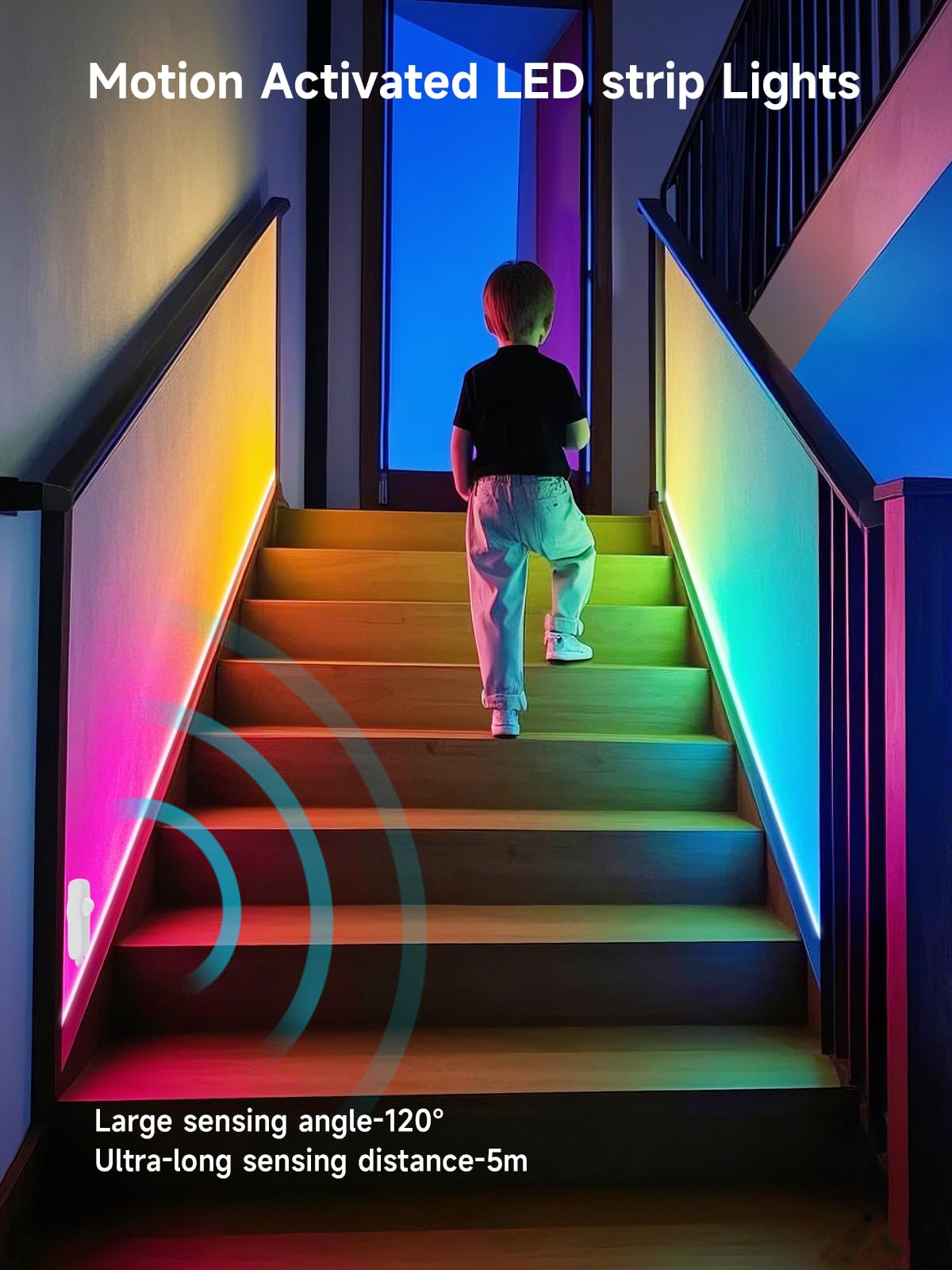 Kantutoe Motion Activated Led Light Strip, 16.4Ft Motion Sensor Led Light Indoor With App Control, Under Bed Lights Motion Senso