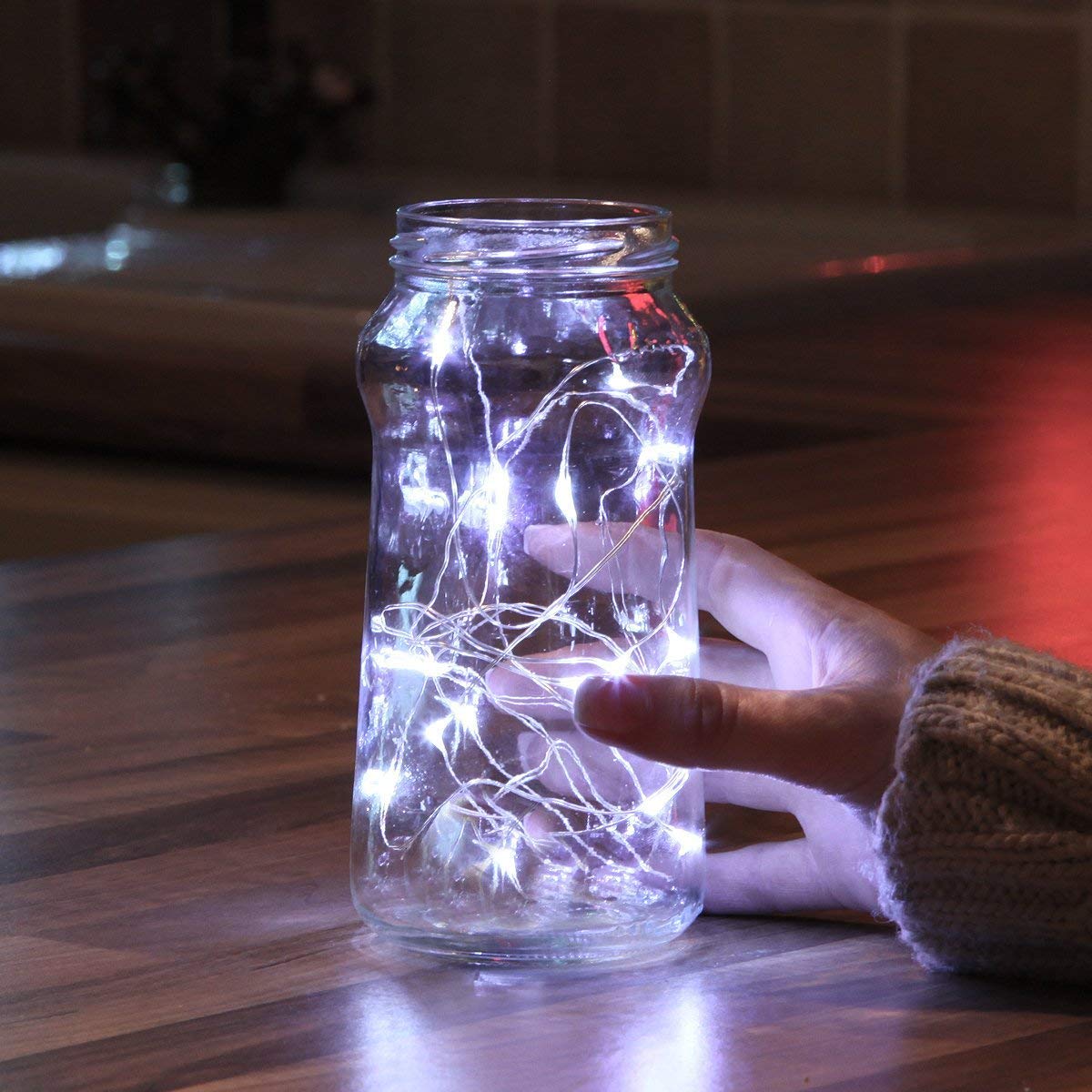 XINKAITE Fairy String Lights, 30 Micro LEDs, 10Ft Silver Wire, Battery Operated, Cold White, Model TKD-LED024