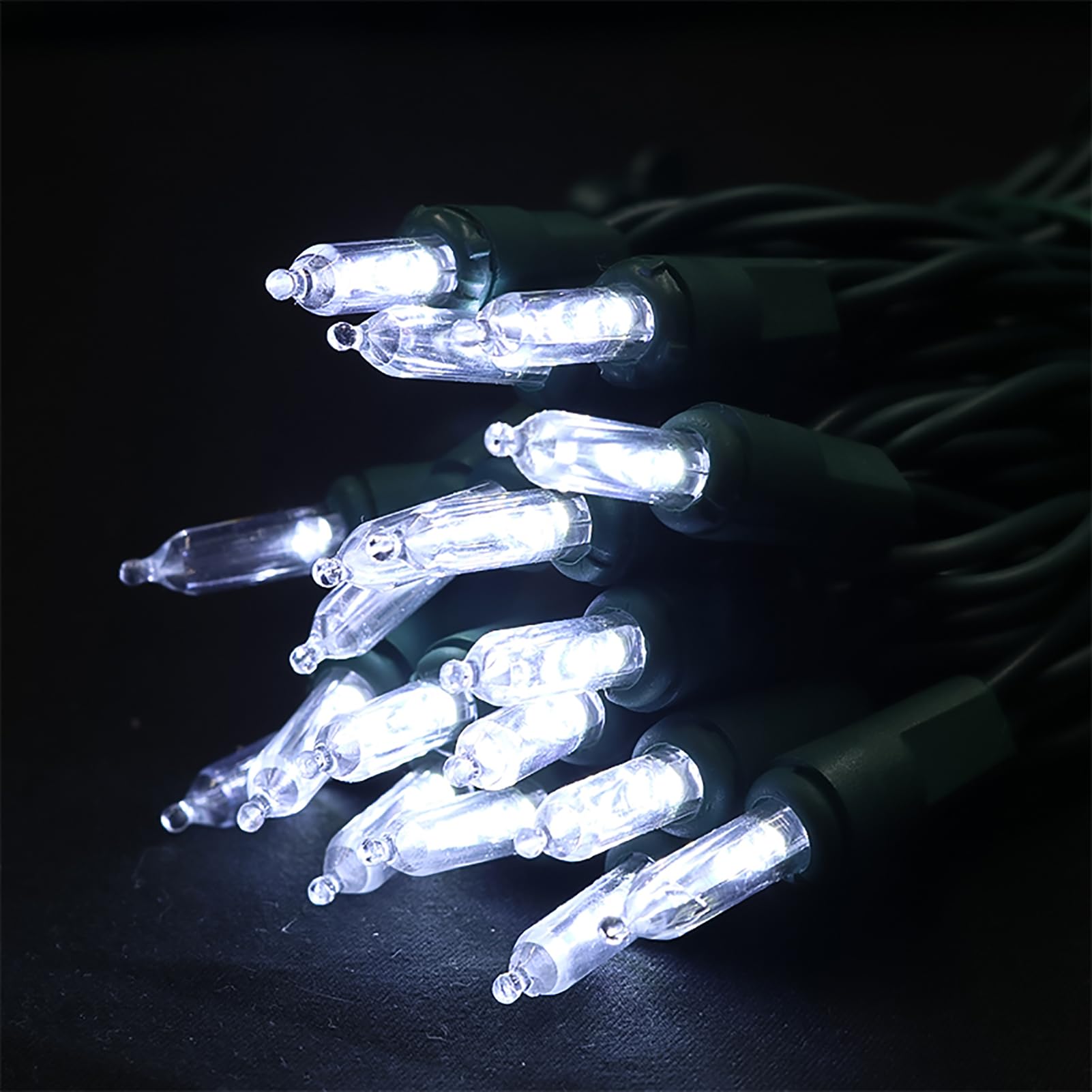 Multi-Sparking Cool White Christmas Lights (11 Feet, 35 Count) - Led Christmas Tree Lights Green Wire, Mini String Lights For Indoor And Outdoor Christmas Decorations