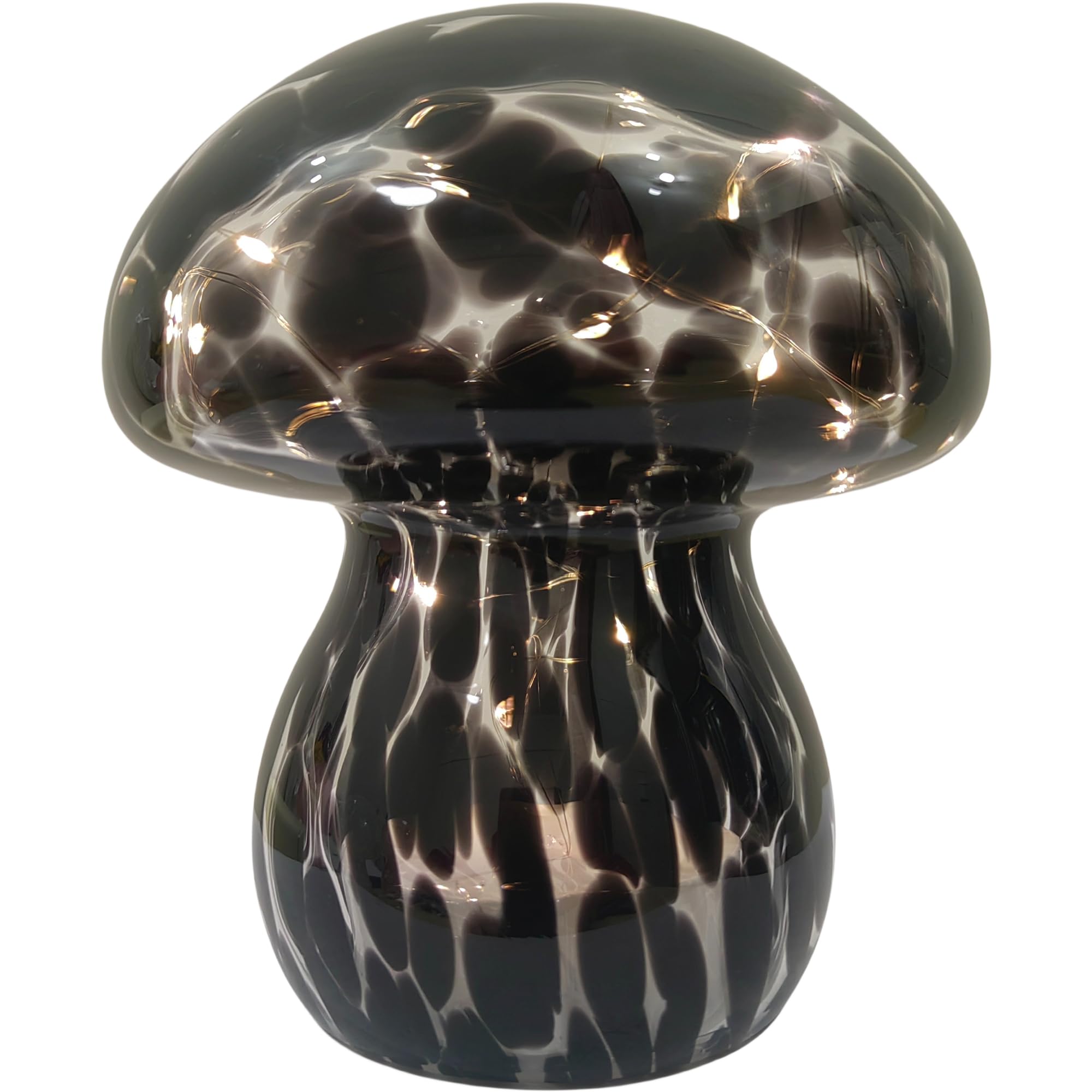 JBGIYOSG Mushroom Table Lamps Night Lights Cute Glass Nightstand Bedside Desk Lamps for Bedroom Living Study(Bulb Included) - Bl
