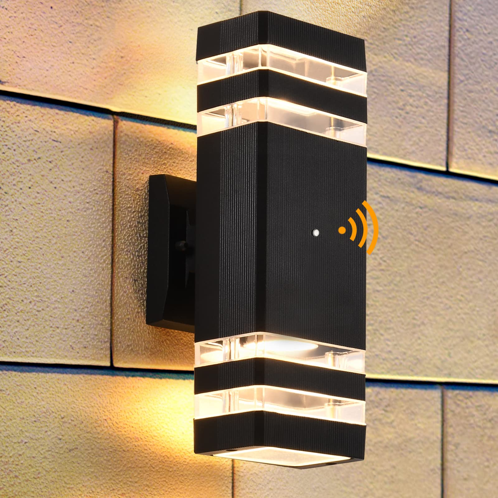 DASTOR Dusk to Dawn Outdoor Wall Light, 3000K Warm White, Aluminum, 2 Layer-1Pack, Model DST-210802