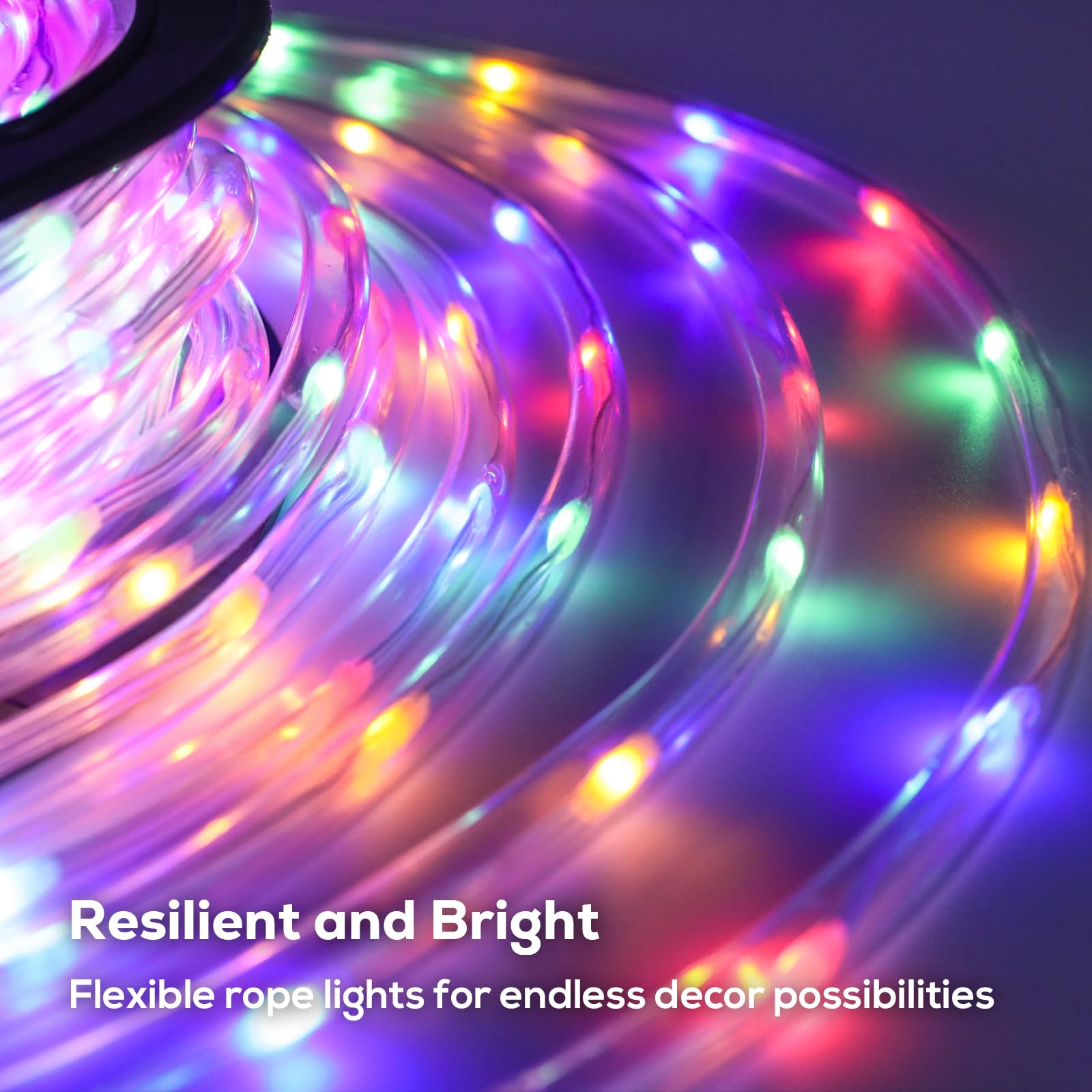 Soiarllt 100FT LED Waterproof Rope Lights with Remote, 8 Modes, Multicolor, Model SLSL012-1