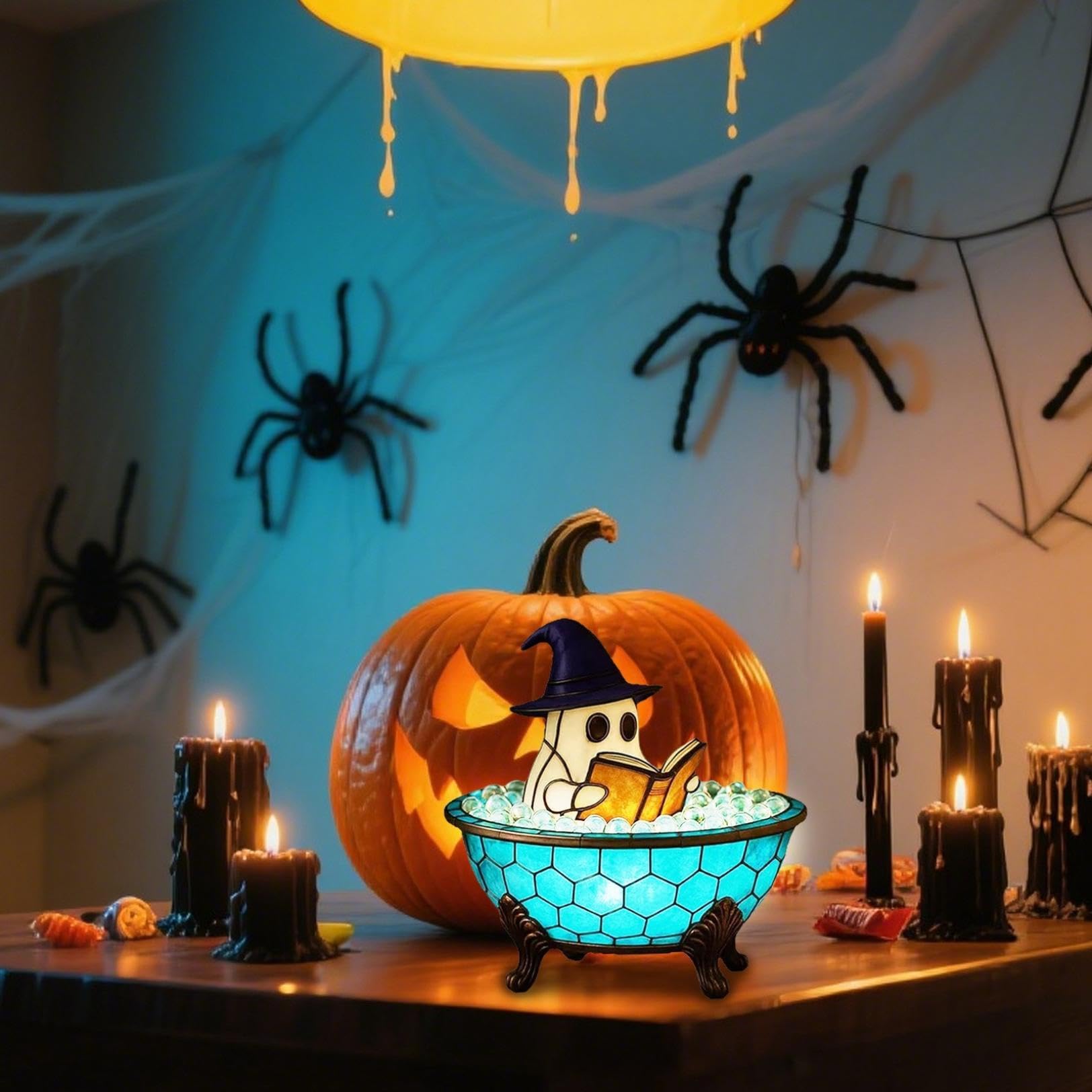 Halloween Party Ghost Bubble Bath Lamp, Halloween Ghost Night Light, Cute Led Lamp For Bathroom Decor, Ghost-Themed Bathtub Lamp