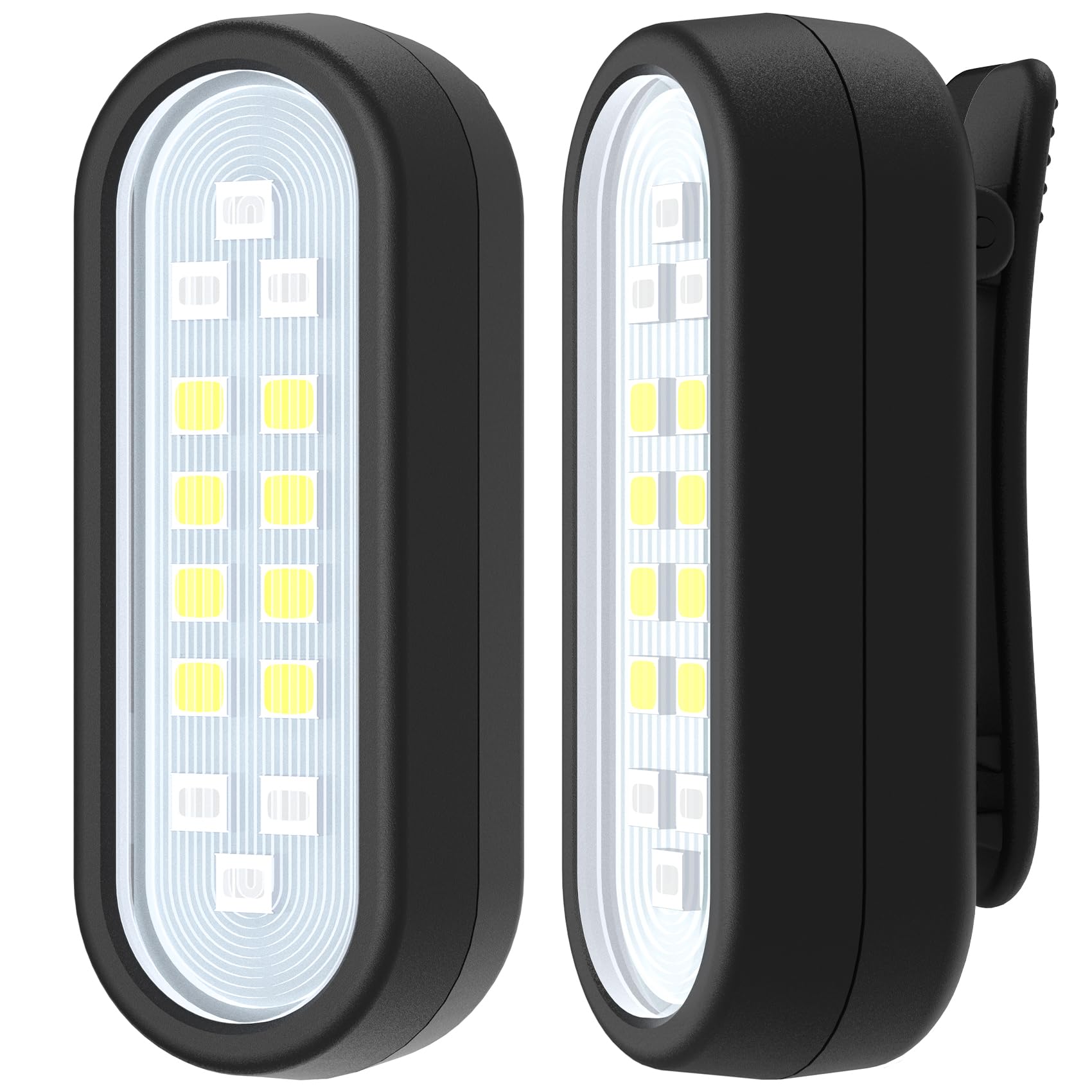 Running Light, 2 Pack Clip on Flashlight for Runners Rechargeable Safety Lights for Walking at Night Hands Free Emergency LED Fl
