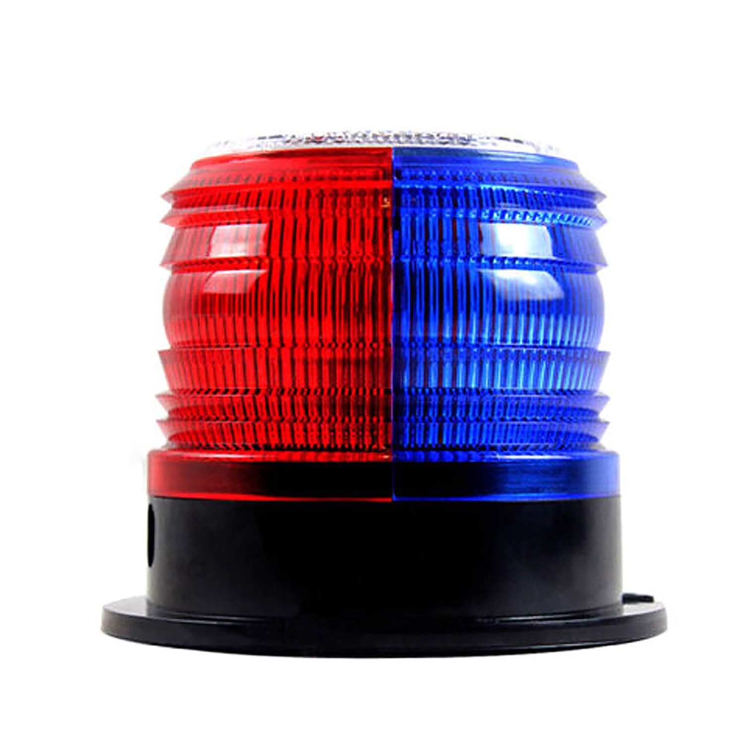 Risoon Solar Strobe Light - Waterproof Flashing Safety Light With Strong Magnetic Base (Red+Blue)