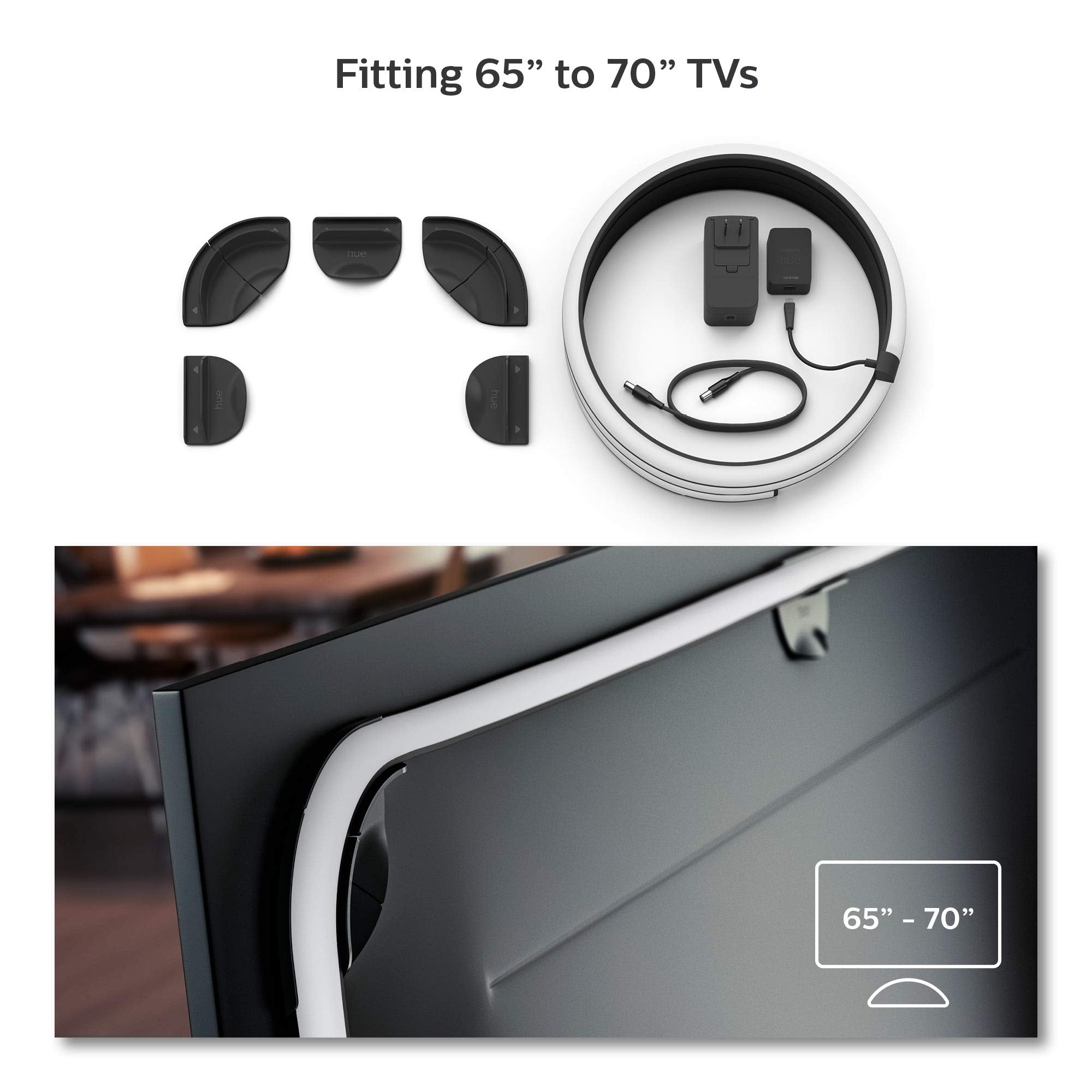 Philips Hue 65'' Smart Led Tv Backlight - White And Color Ambiance With Music And Gaming Sync - Requires Hue Bridge And Sync Box