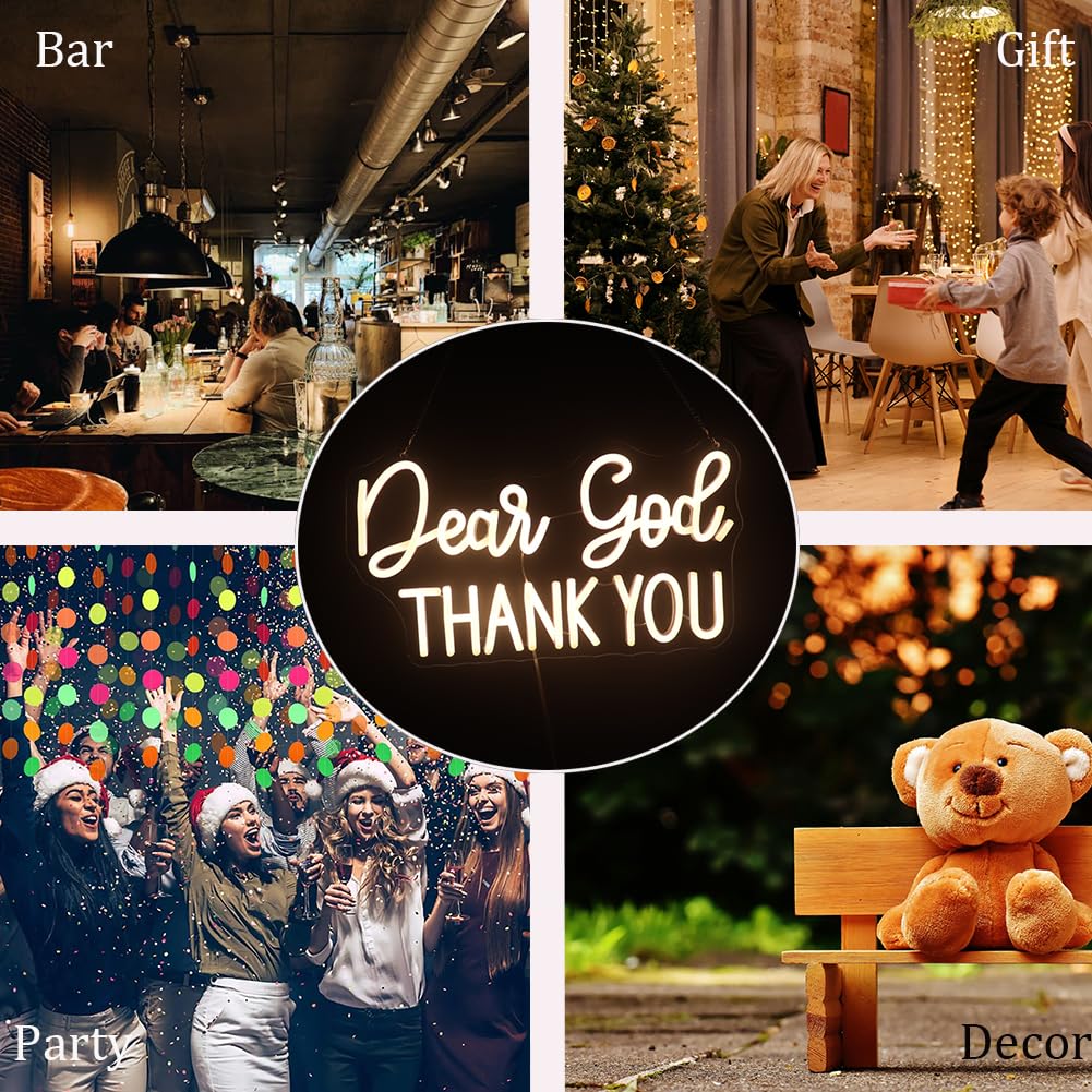QiaoFei Neon Sign LED Dimmable Decorative Light, Inspirational Office Decor, Medium Size, Warm White