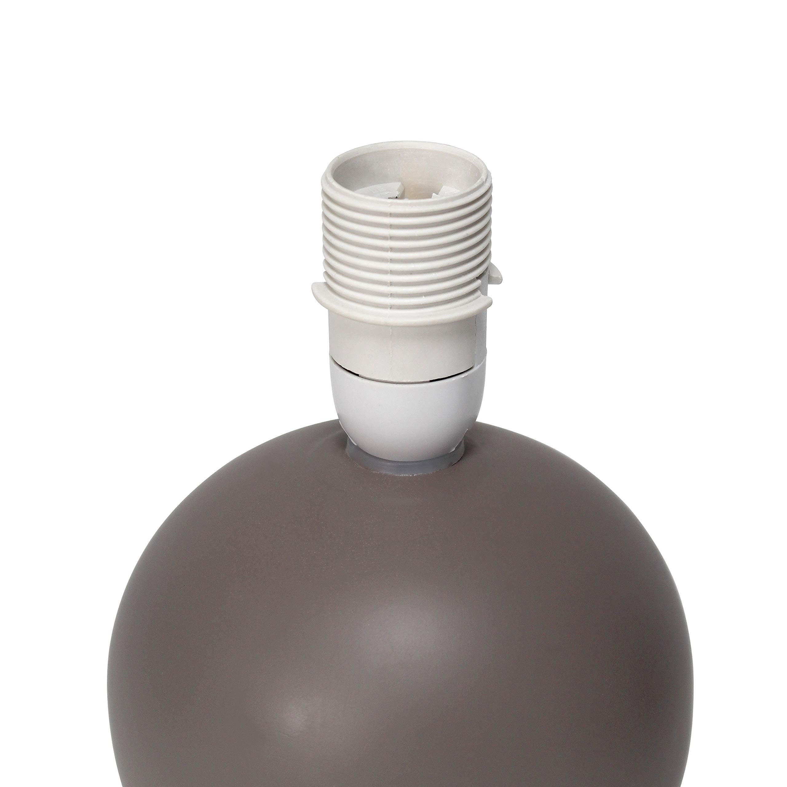 Simple Designs Lt2008-Gry-2Pk Mini Ceramic Globe Table Lamp 2 Pack Set With Matching Fabric Shade, Gray