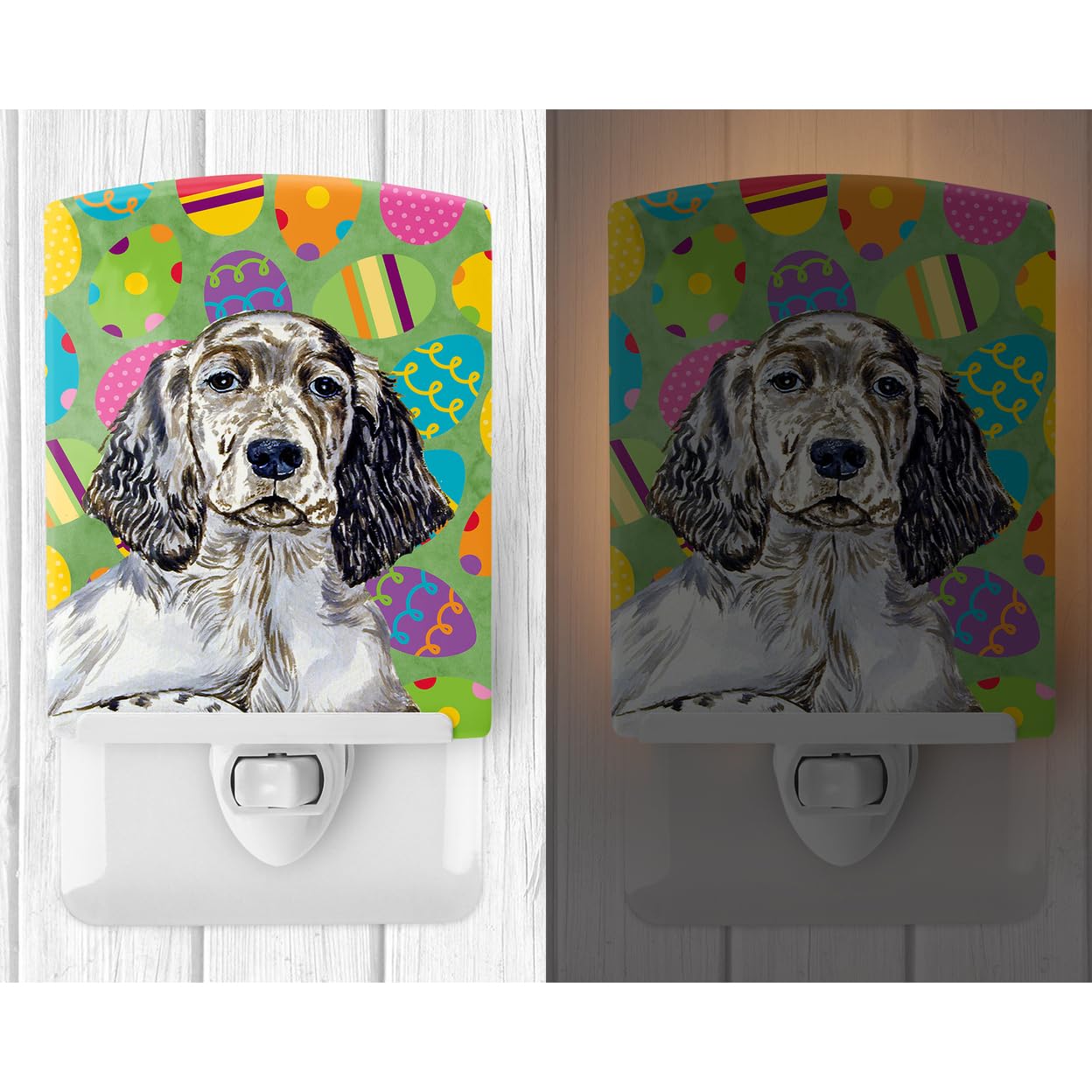 Carolines Treasures Ceramic Night Light, English Setter, UL-Certified, 6x4x3 inches, Ideal for Bedroom, Bathroom, Nursery, Multicolor