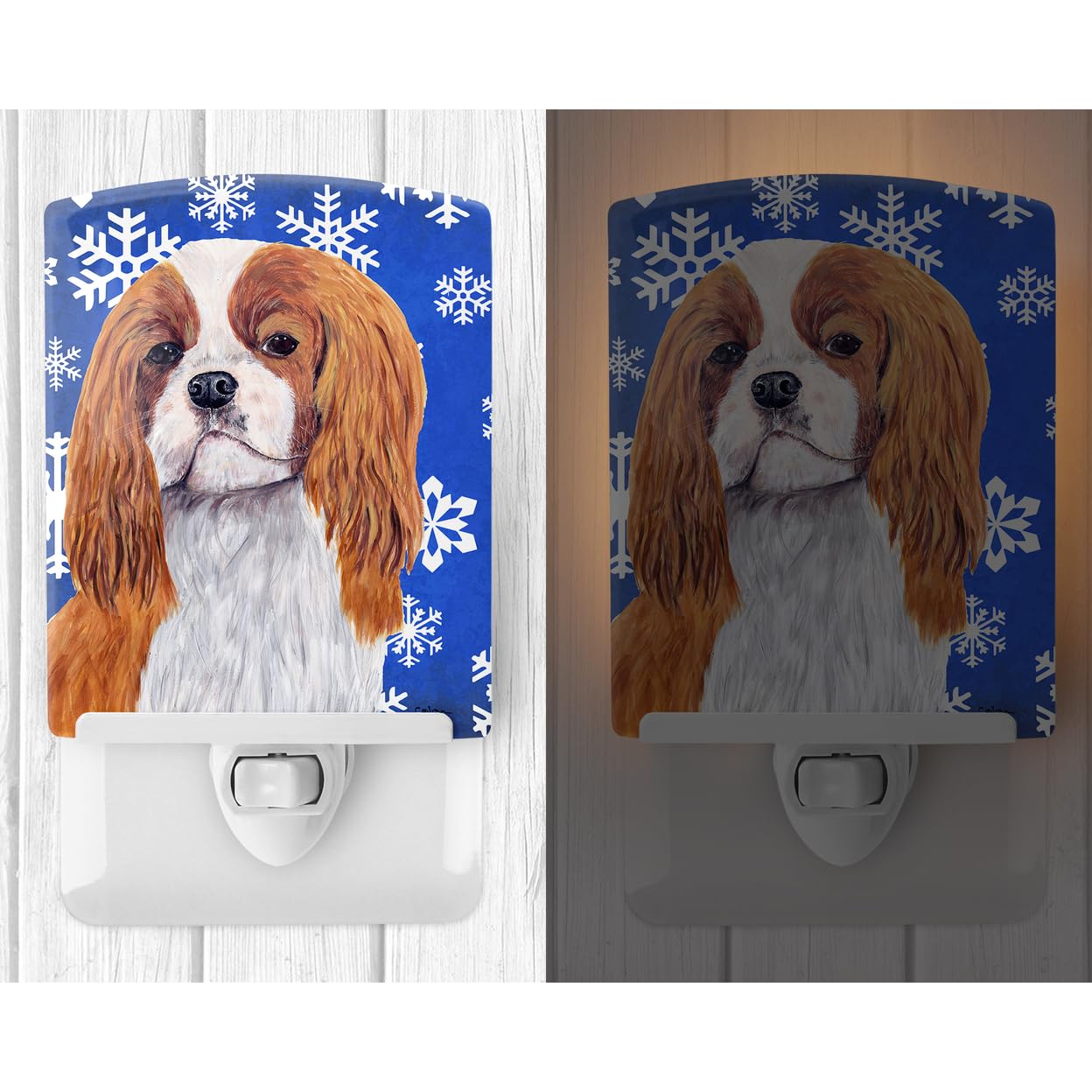 Carolines Treasures Night Light, Ceramic, Cavalier Spaniel, 6x4x3in, Multicolor, Model SC9394CNL, UL-Certified