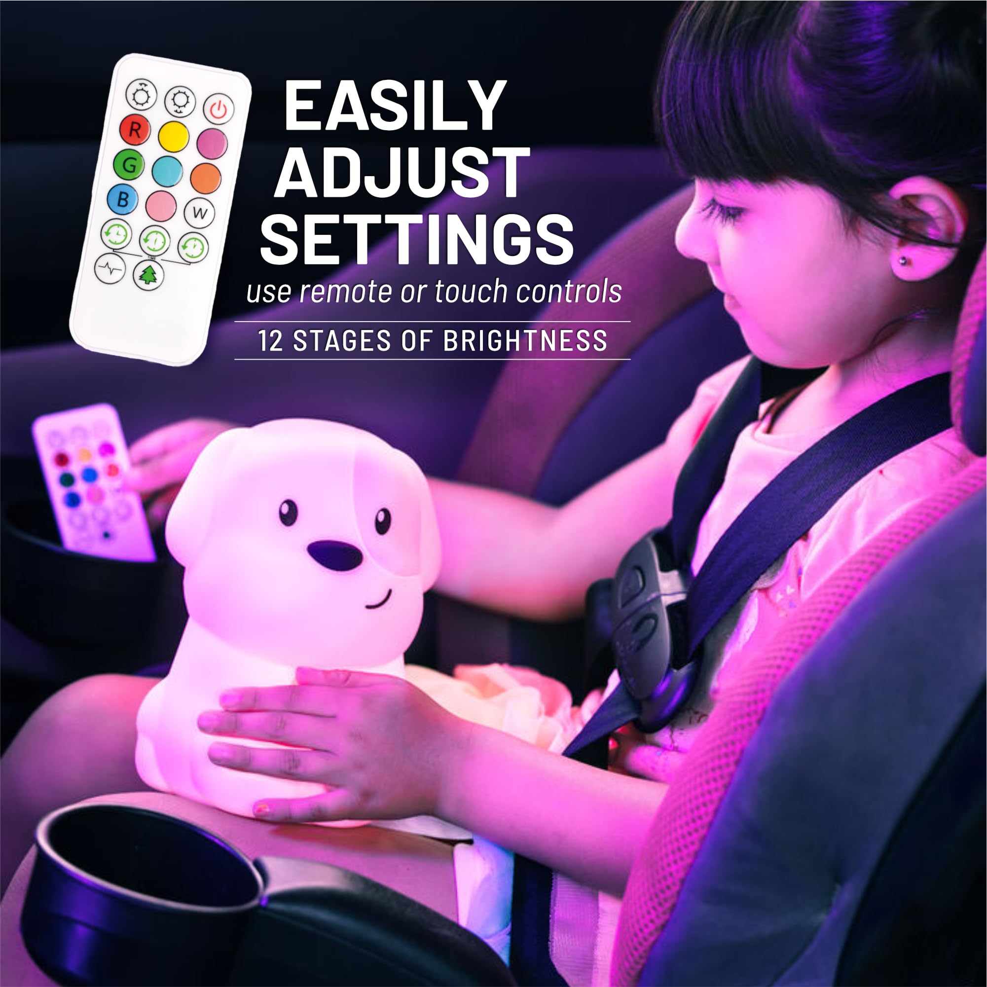 Lumipets Night Light Kids Lamp, Rechargeable, Silicone Rubber, Multicolor, Model LumiPets1