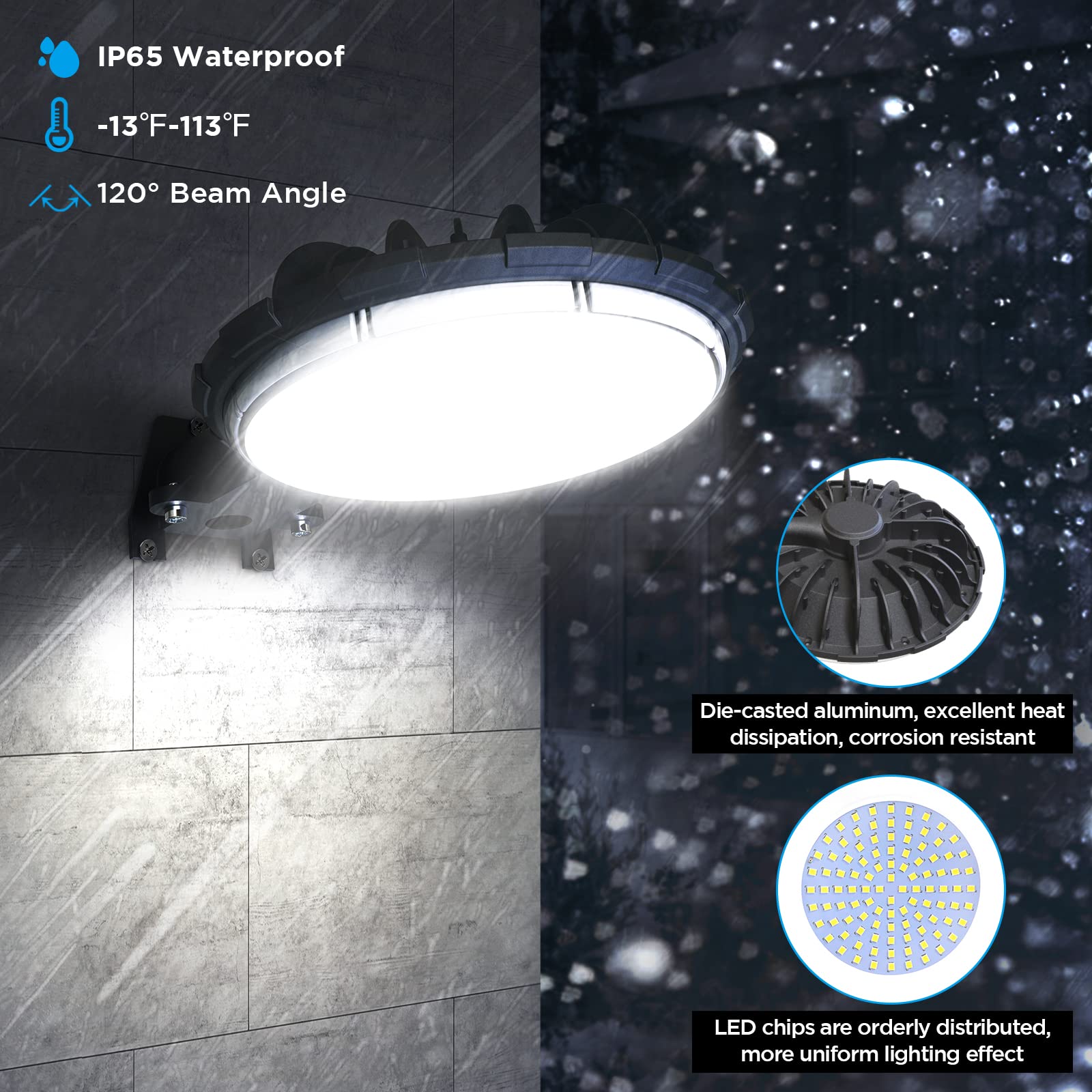 deerdance LED Barn Light - 80W 10000LM Dusk to Dawn Outdoor Lighting, 5000K Daylight, IP65 Waterproof for Farmhouse, Garage, Yard
