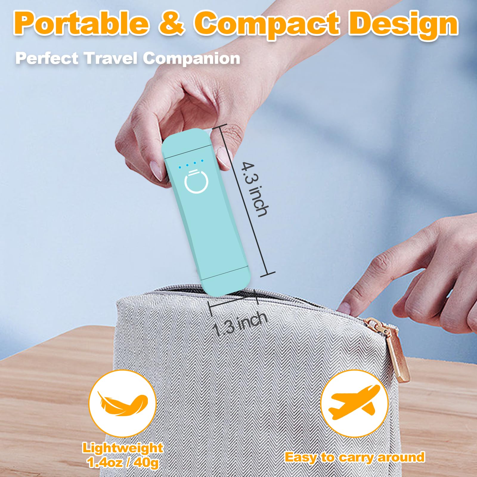 HIONXMGA Book Reading Light, Clip-on with 3 Amber Colors, 7 LEDs, 11 x 3.5 x 1.5 cm, Blue, Model SJD-01