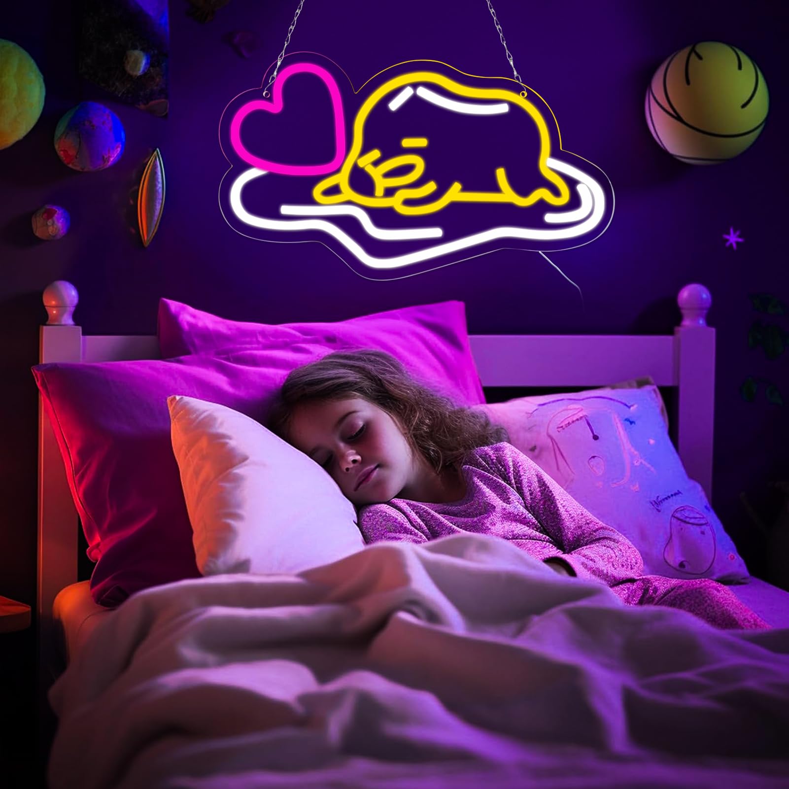Balanar Gudetama Neon Sign, Acrylic LED Light for Wall Decor, B-Gudetama Model