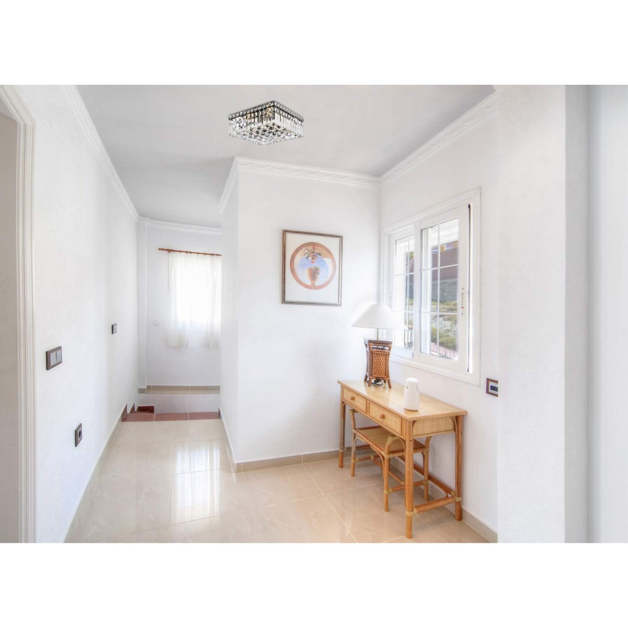 Elegant Value Maxime 4-Light Black & Clear Flush Mount Ceiling Light, 12 Inch