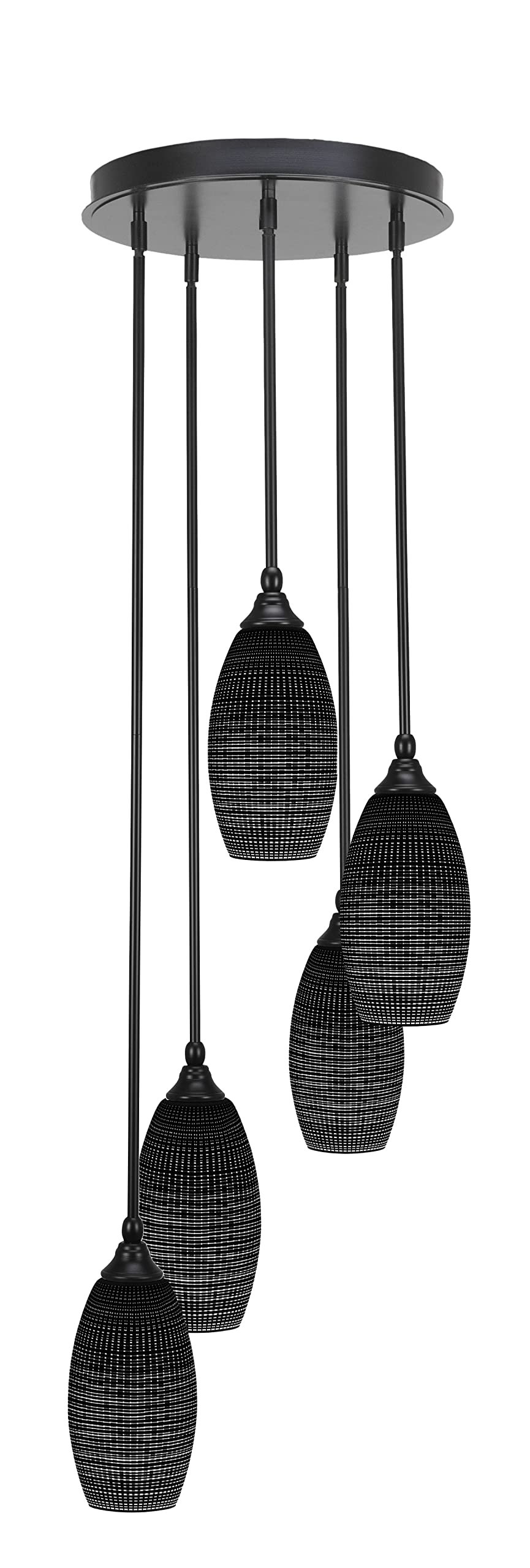 Empire 5 Light Cluster Pendalier in Matte Black Finish (2145-MB-4049)