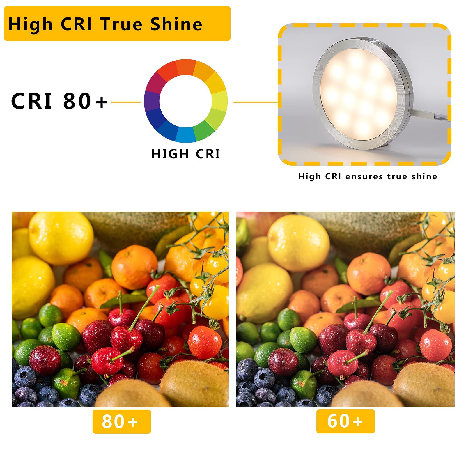 Crisetek Puck Lights Bluetooth App Smart Control Dimmable Tact Switch Under Cabinet Light Cabinet Lighting Cabinet Lights Dc 12V
