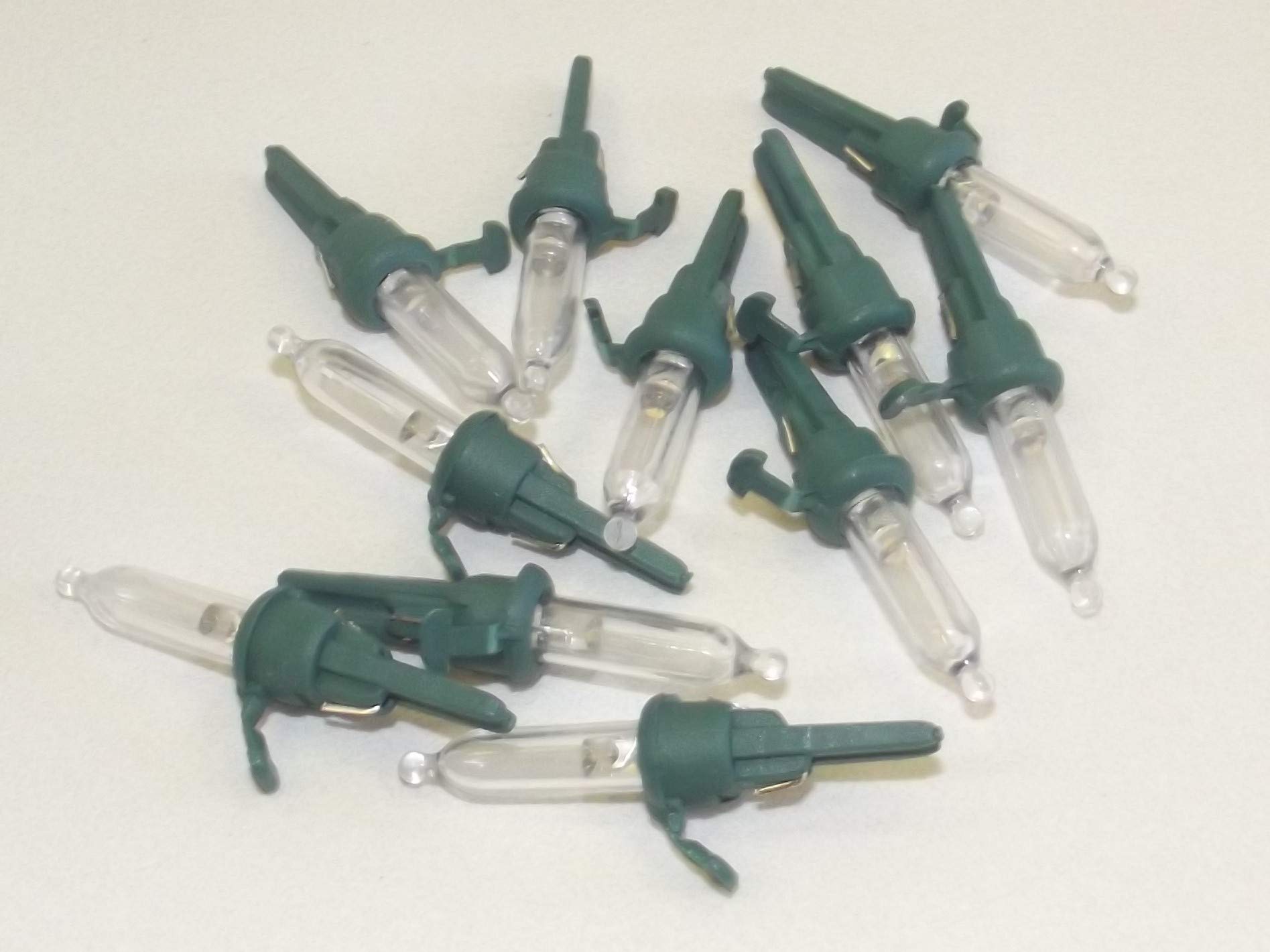 JL Missouri Parts Mini Bulb Christmas Lights - 10 Count Clear 3.4V .068W Indoor/Outdoor Replacement Bulbs