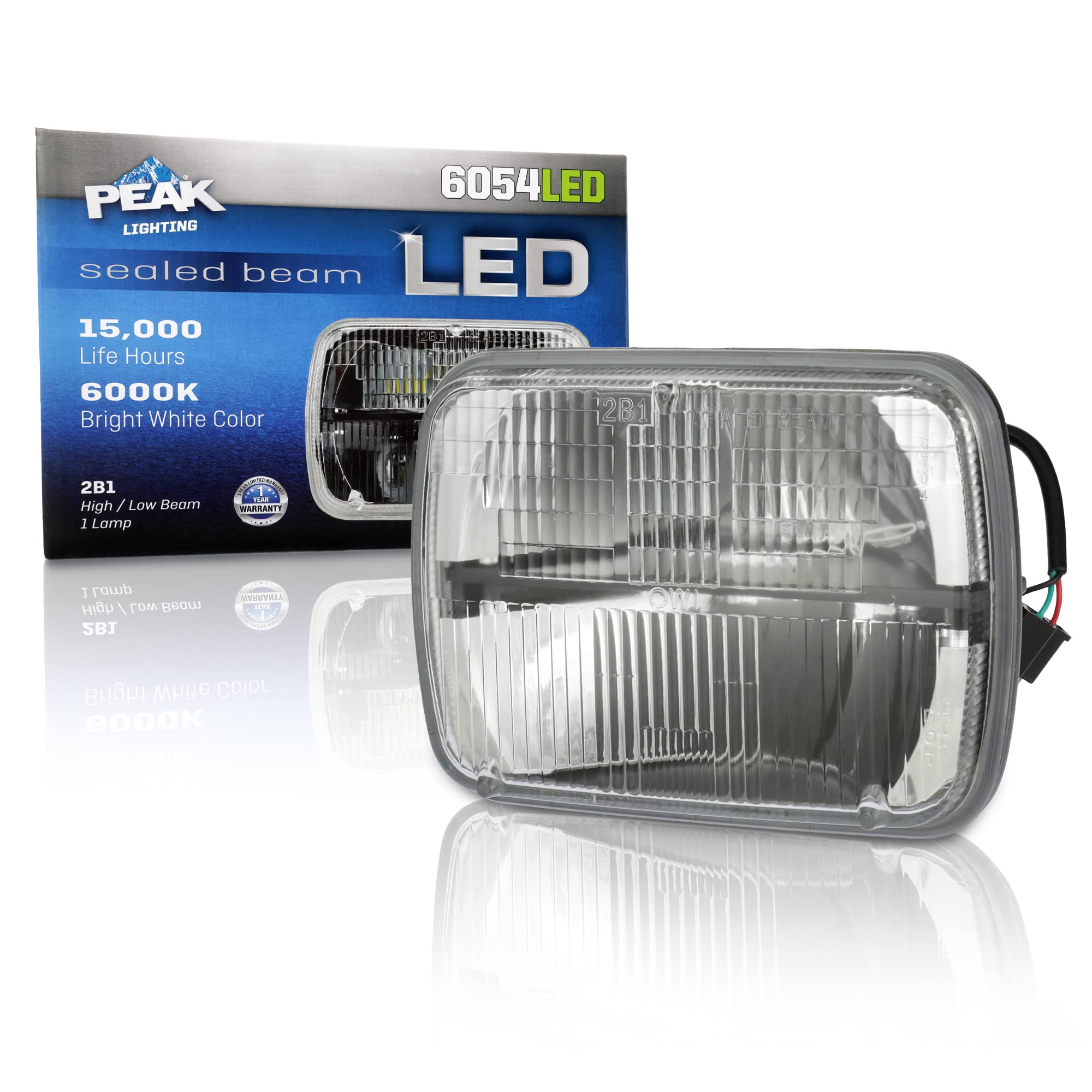 PEAK H6054 Sealed Beam LED Headlight 6000K White Model H6054LED