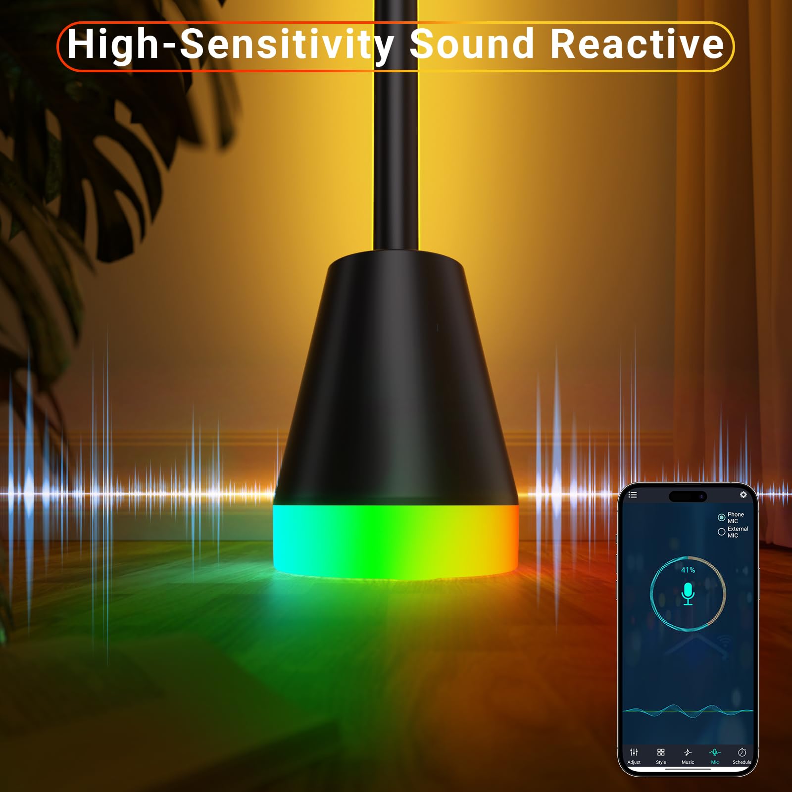 Kpepix Smart Rgb Corner Floor Lamp - Led Corner Lamp With App And Remote Control, 16 Million Colors Rgb Floor Lamp With Music Sy