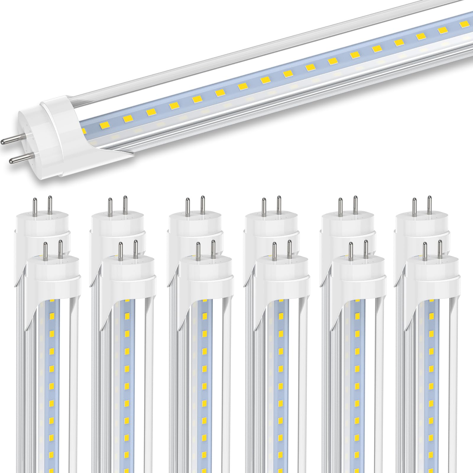 Romwish T8 LED Tube Light 14W 5000K Daylight 3FT Clear 12 Pack Model RM-T83FT-G13-A1-TC-18DW